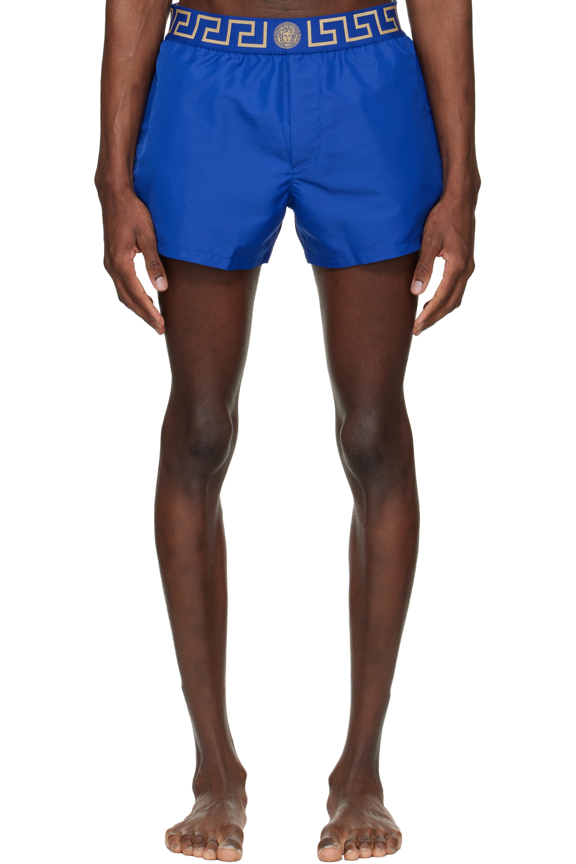 Versace - Blue Greca Swim Shorts