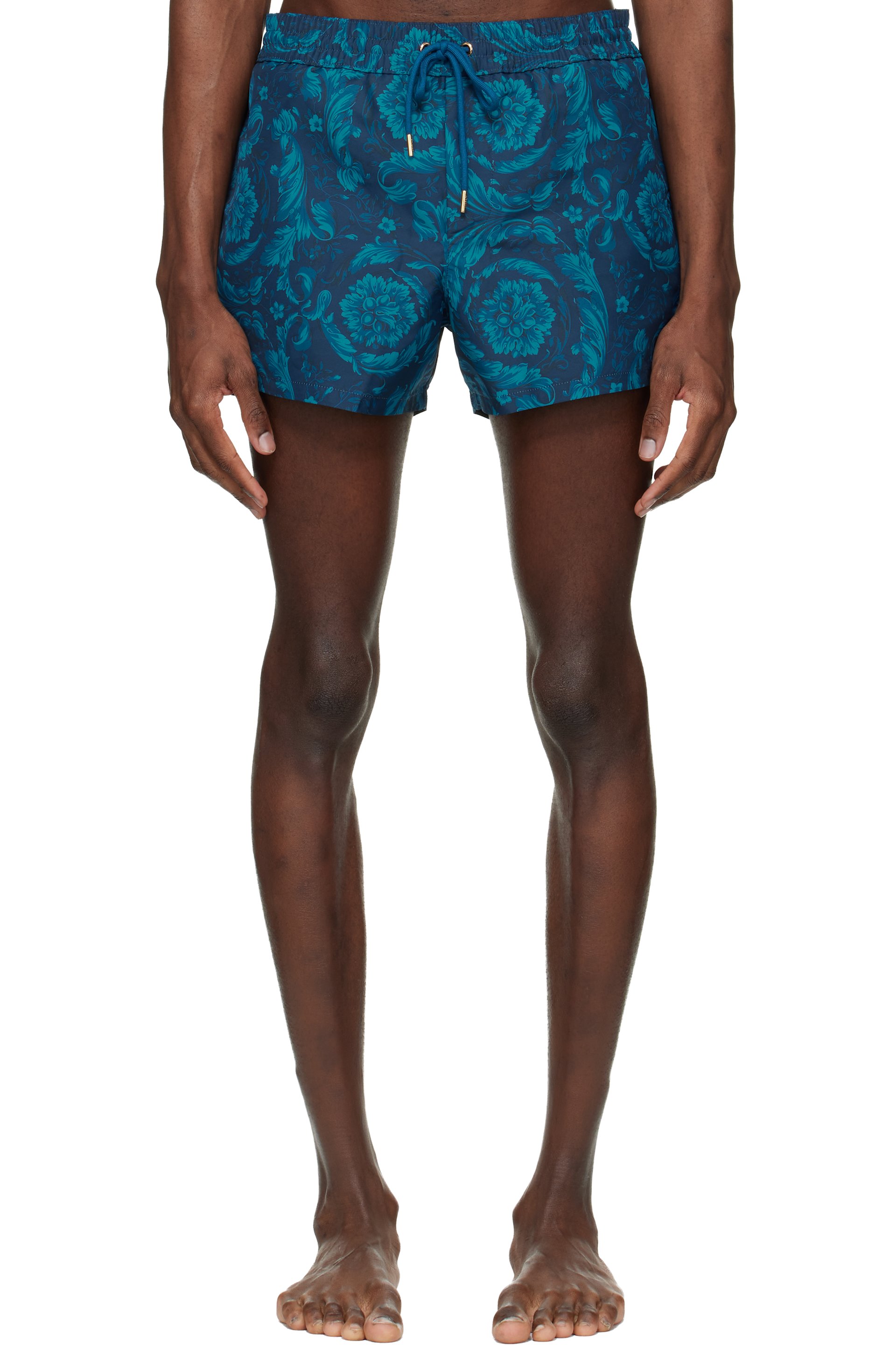 Versace - Navy Baroque Swim Shorts