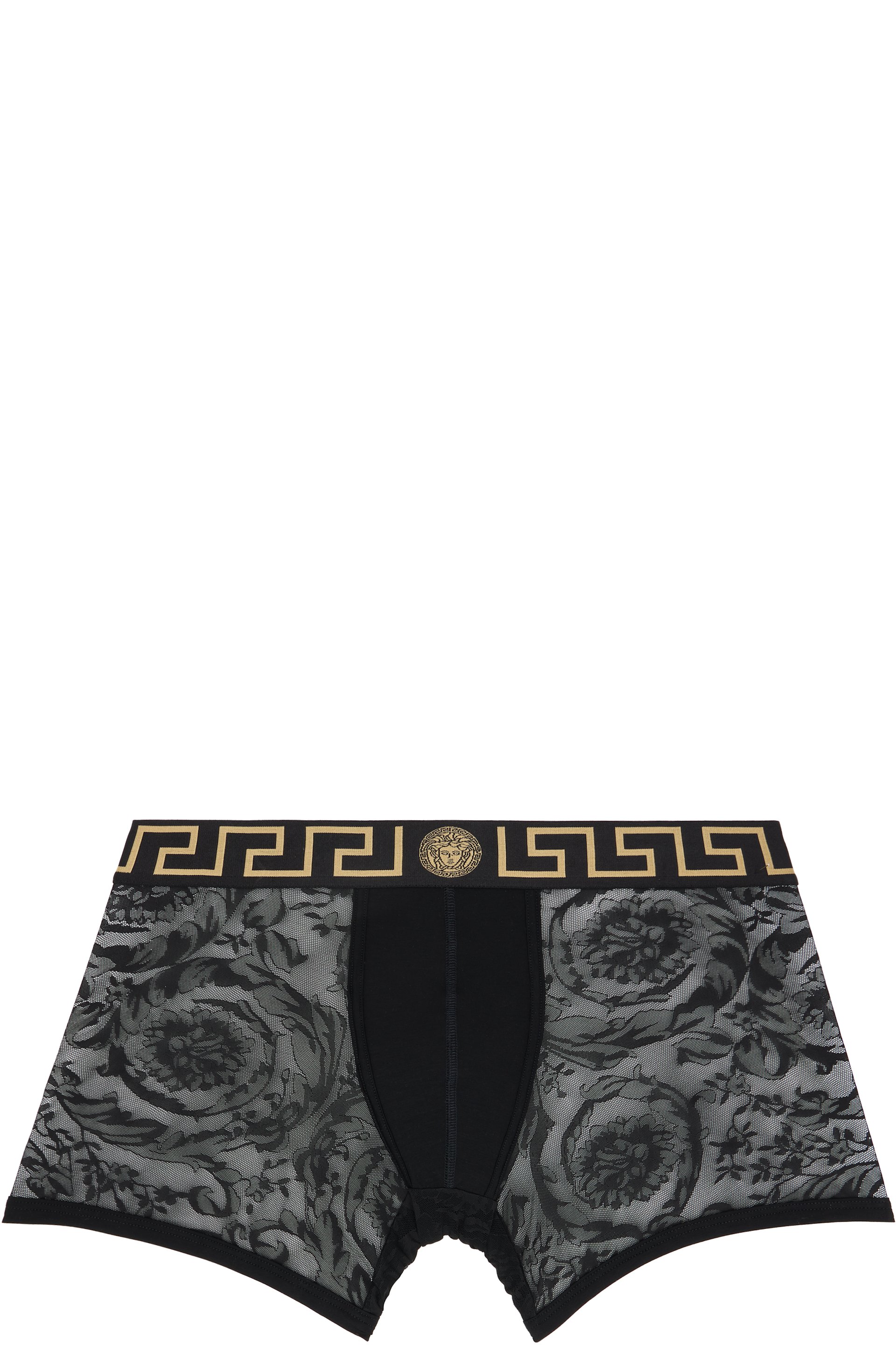 Versace: ブラック Mesh-Jersey ストレッチ ボクサーブリーフ | SSENSE
