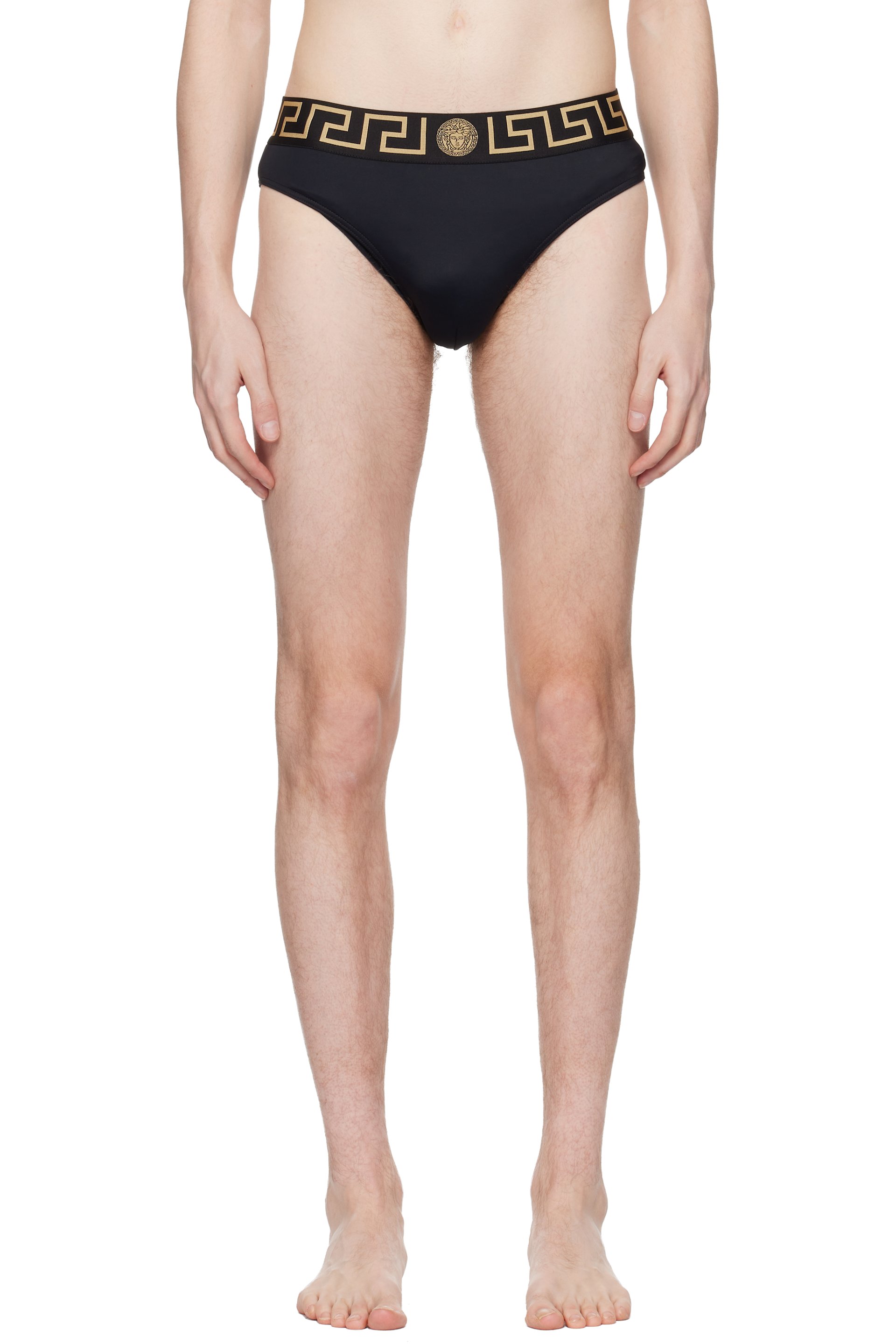 Versace - Black Nylon-Blend Swim Briefs