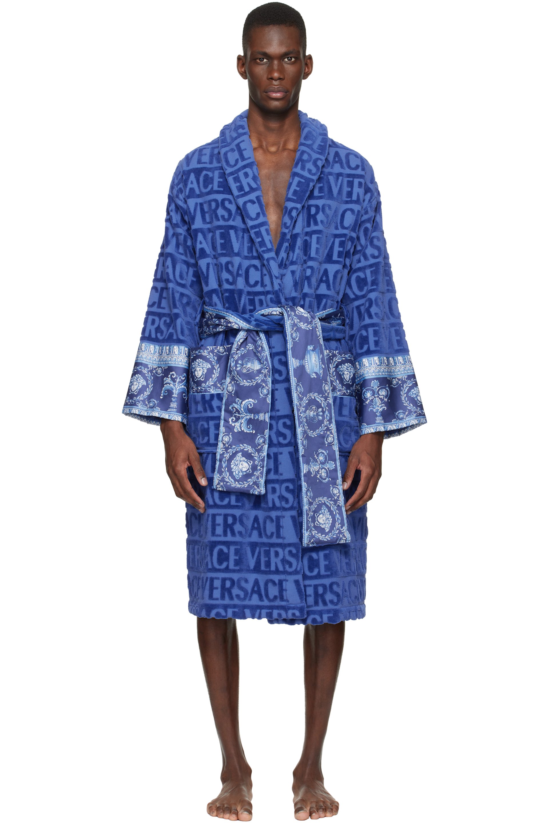 Versace - Blue 'I Heart Baroque' Bathrobe