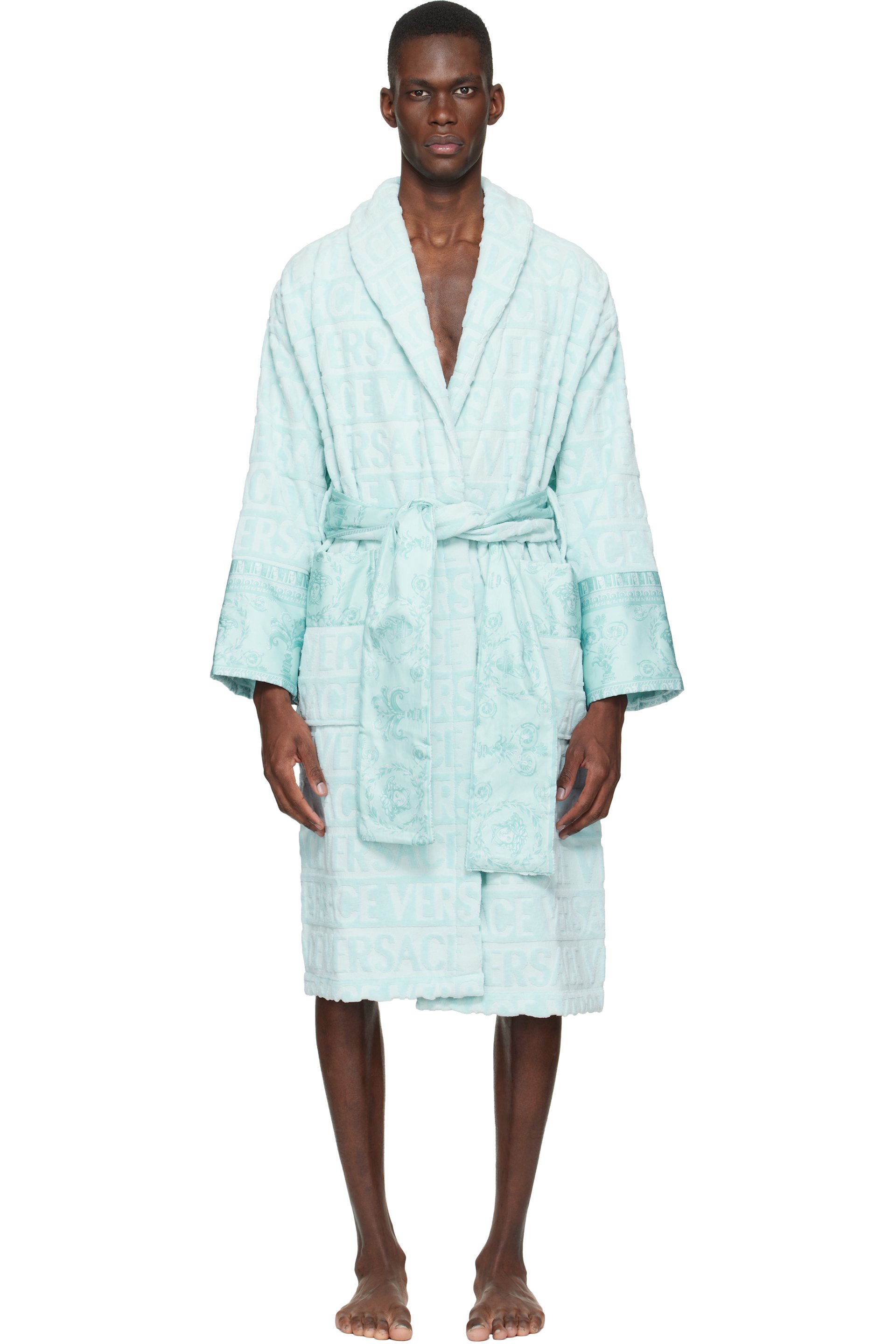 Versace - Blue 'I Heart Baroque' Bathrobe