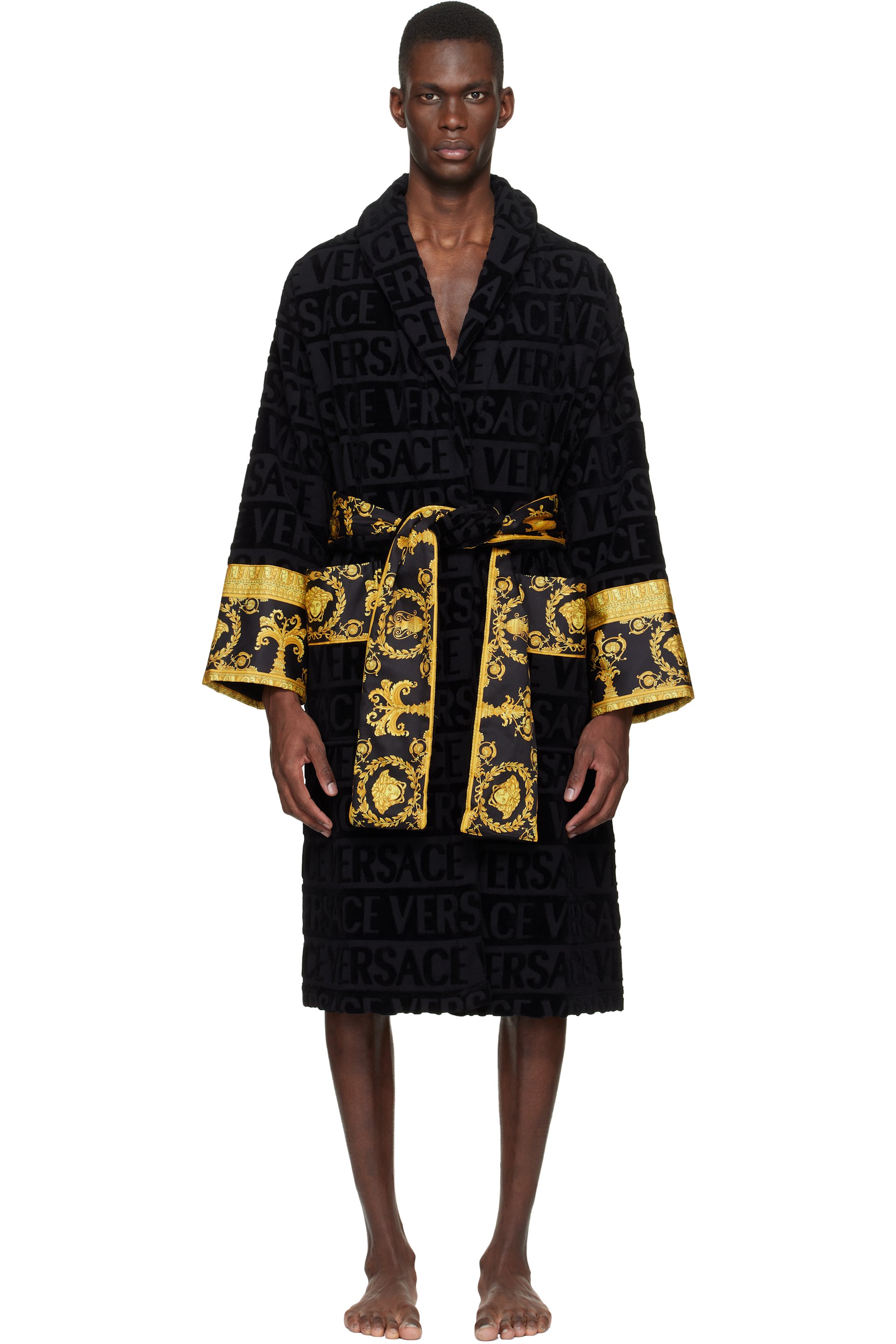 Versace - Black 'I Heart Baroque' Bathrobe