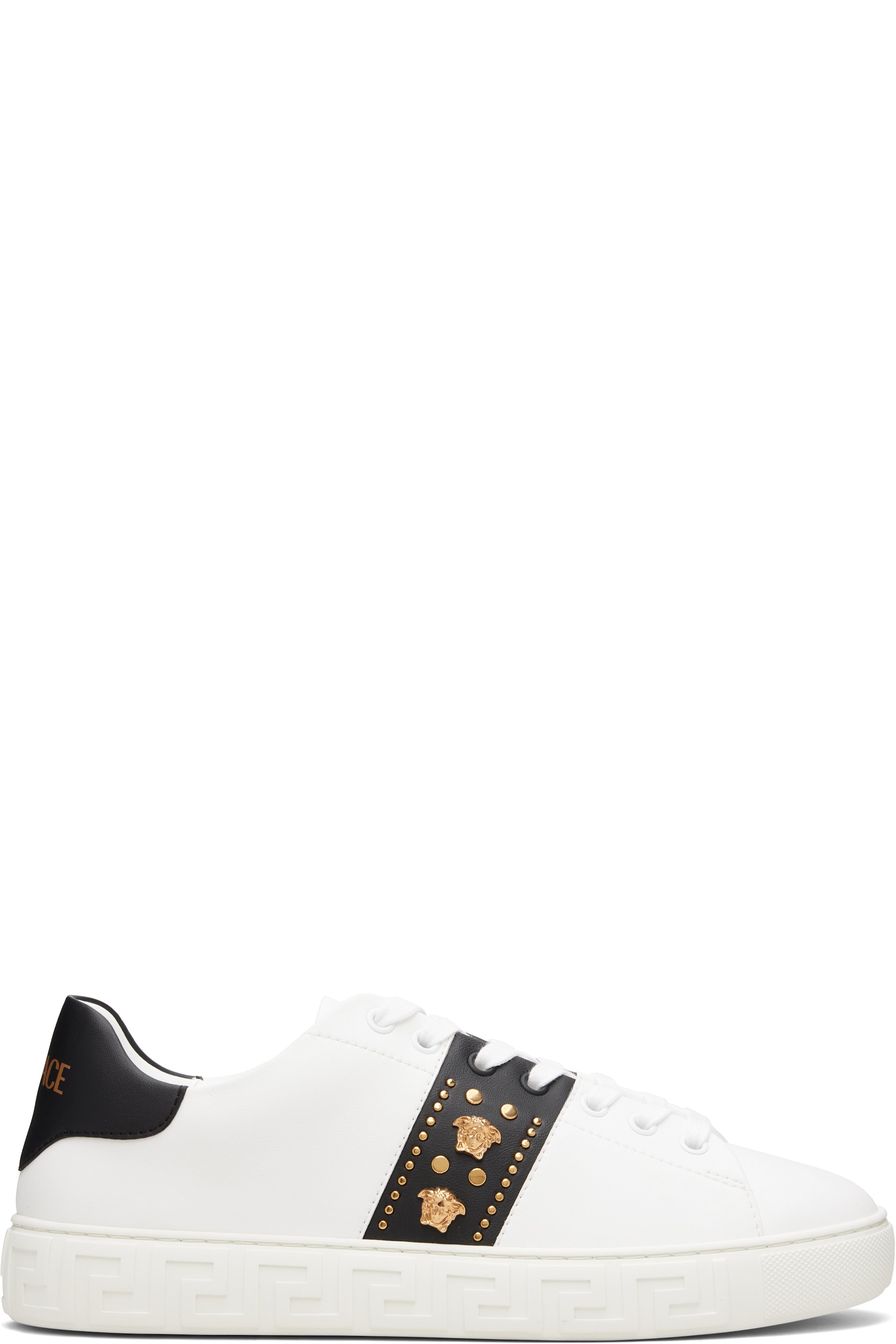 Versace - White Greca Embellished Nylon Faux-Leather Sneakers
