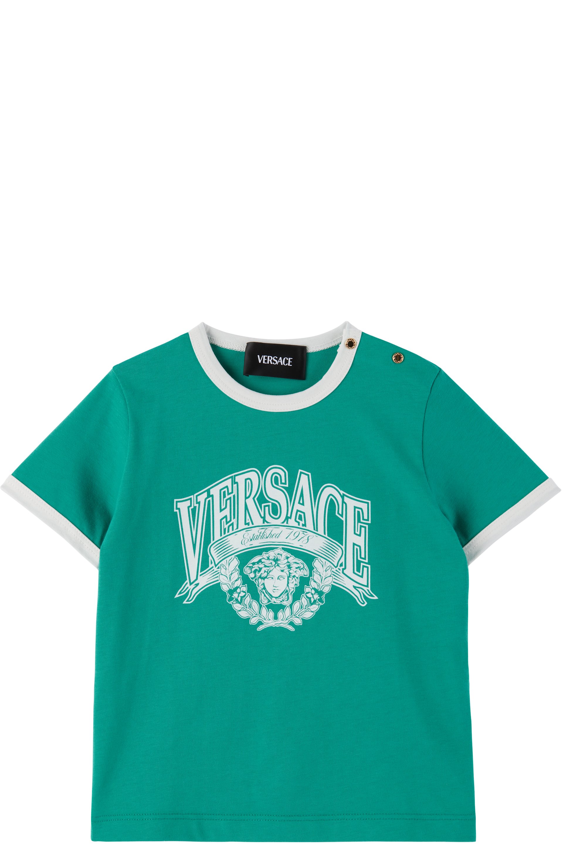 Versace - Baby Green Printed Cotton-Jersey T-shirt