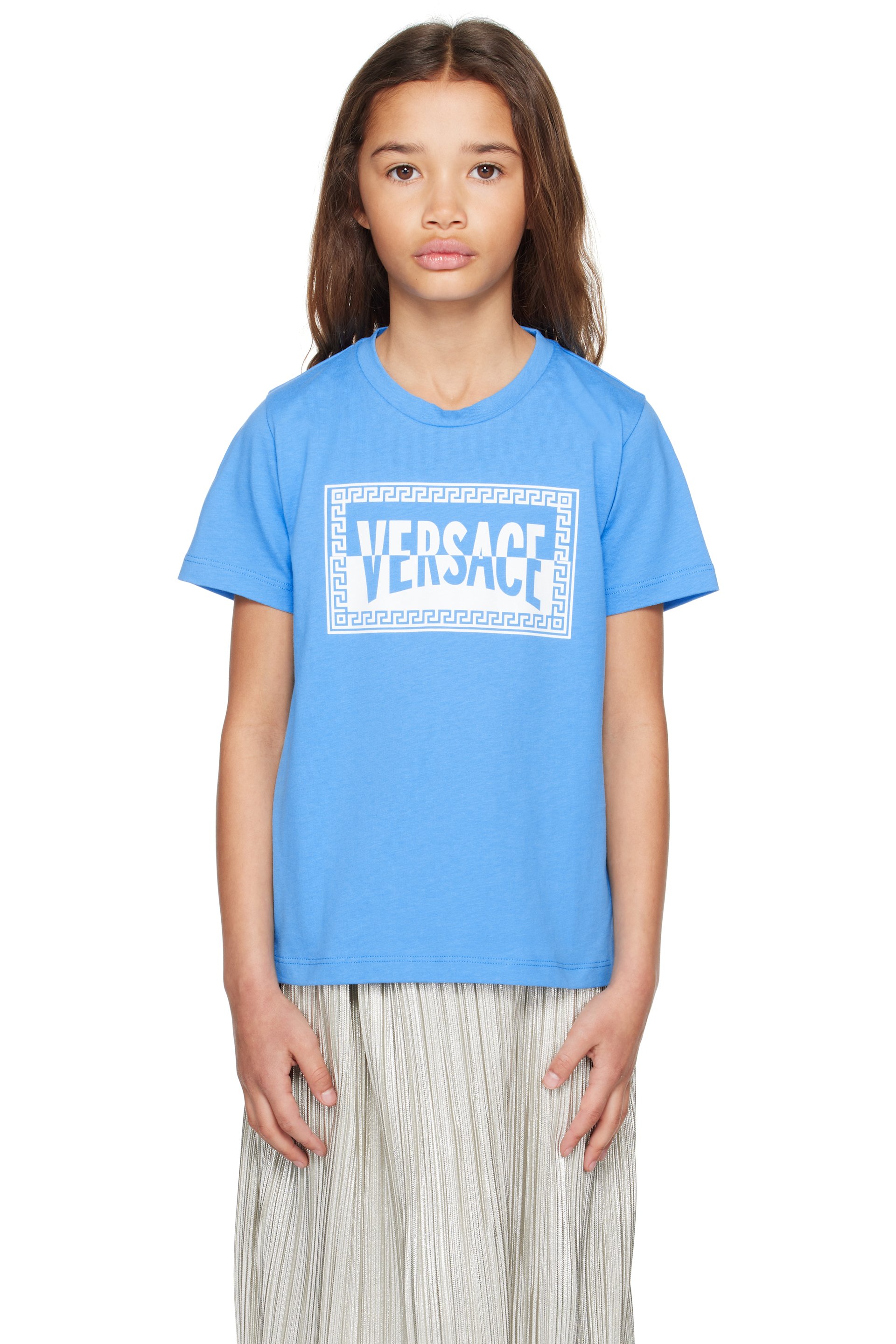 Versace - Kids Blue Printed Cotton-Jersey T-shirt
