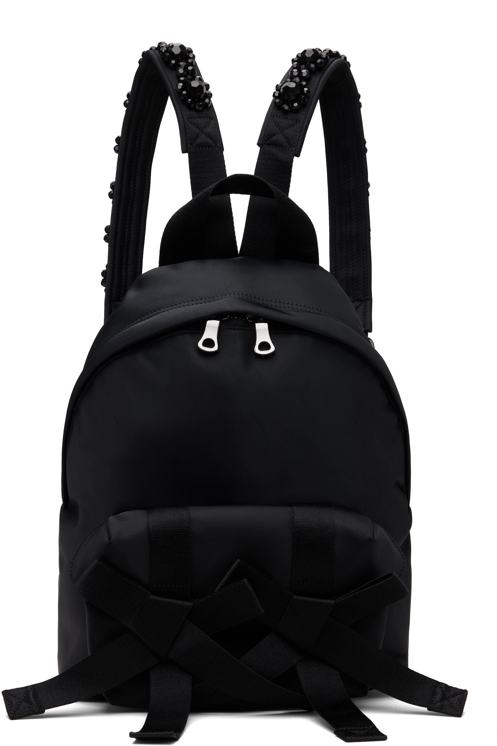 Simone Rocha - 黑色 Beaded Utility Bow 双肩包