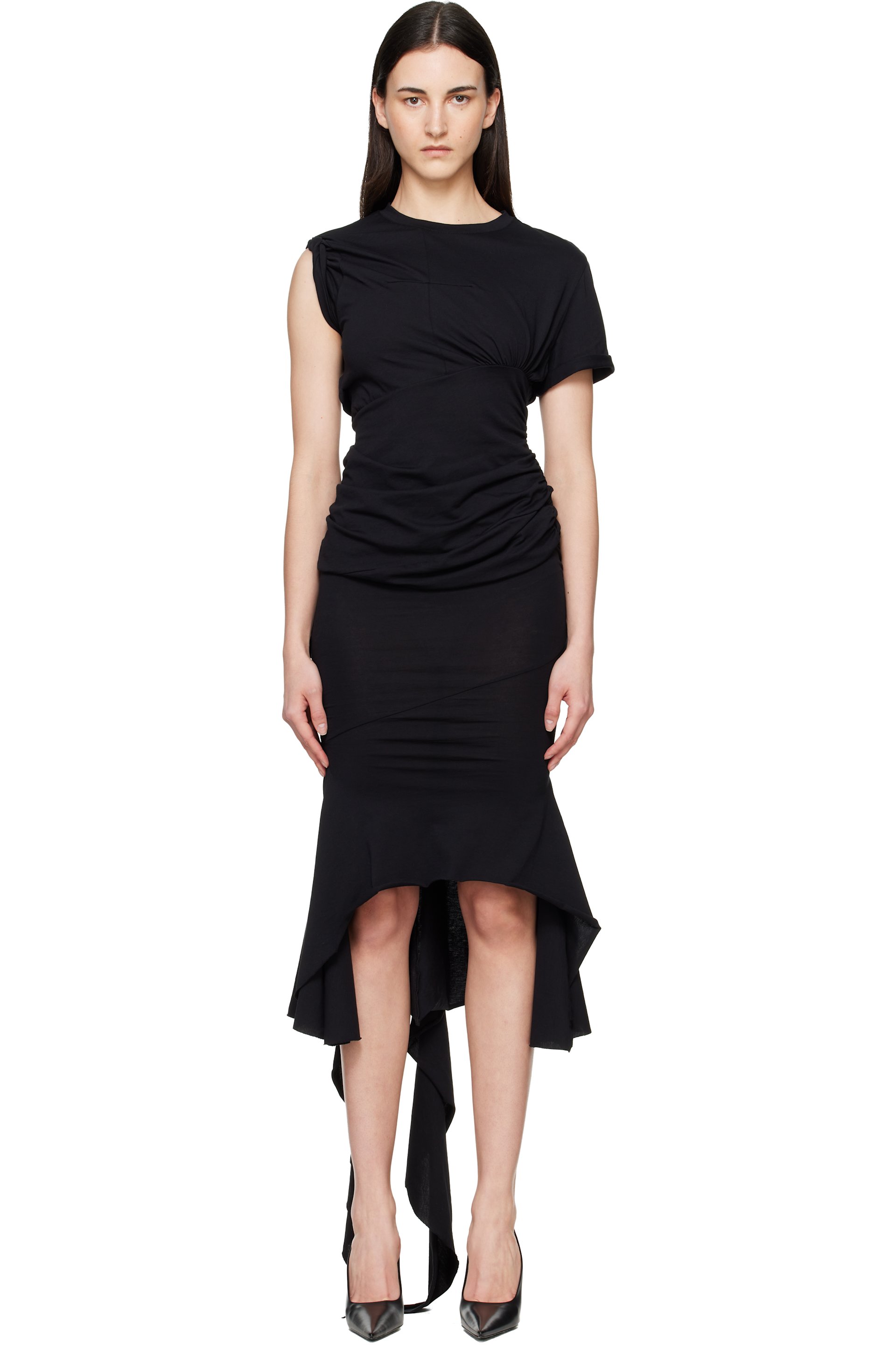 MATIÈRES FÉCALES - Robe midi noire en tricot