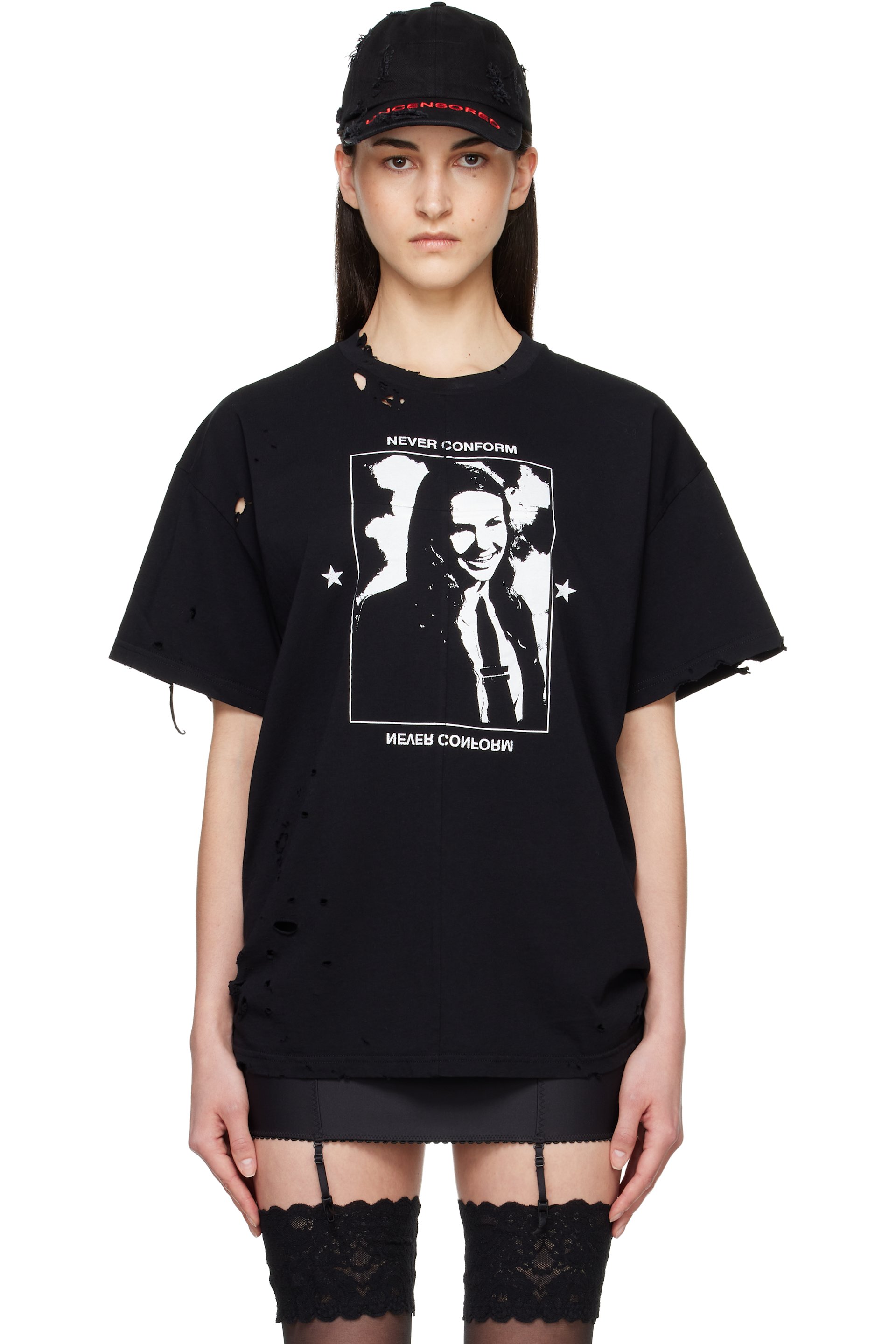 MATIÈRES FÉCALES - T-shirt Hannah noir