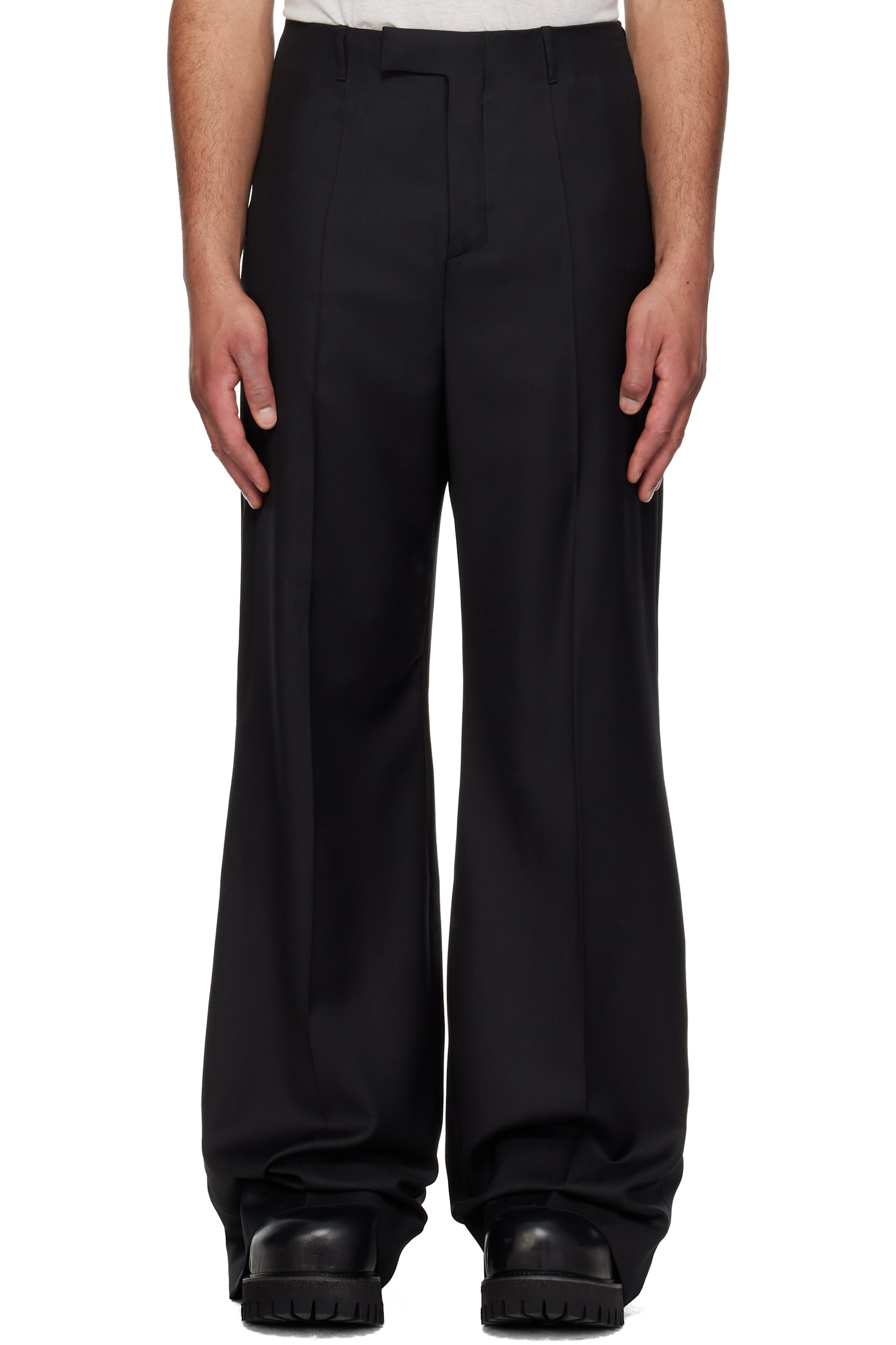 MATIÈRES FÉCALES - Pantalon noir en laine