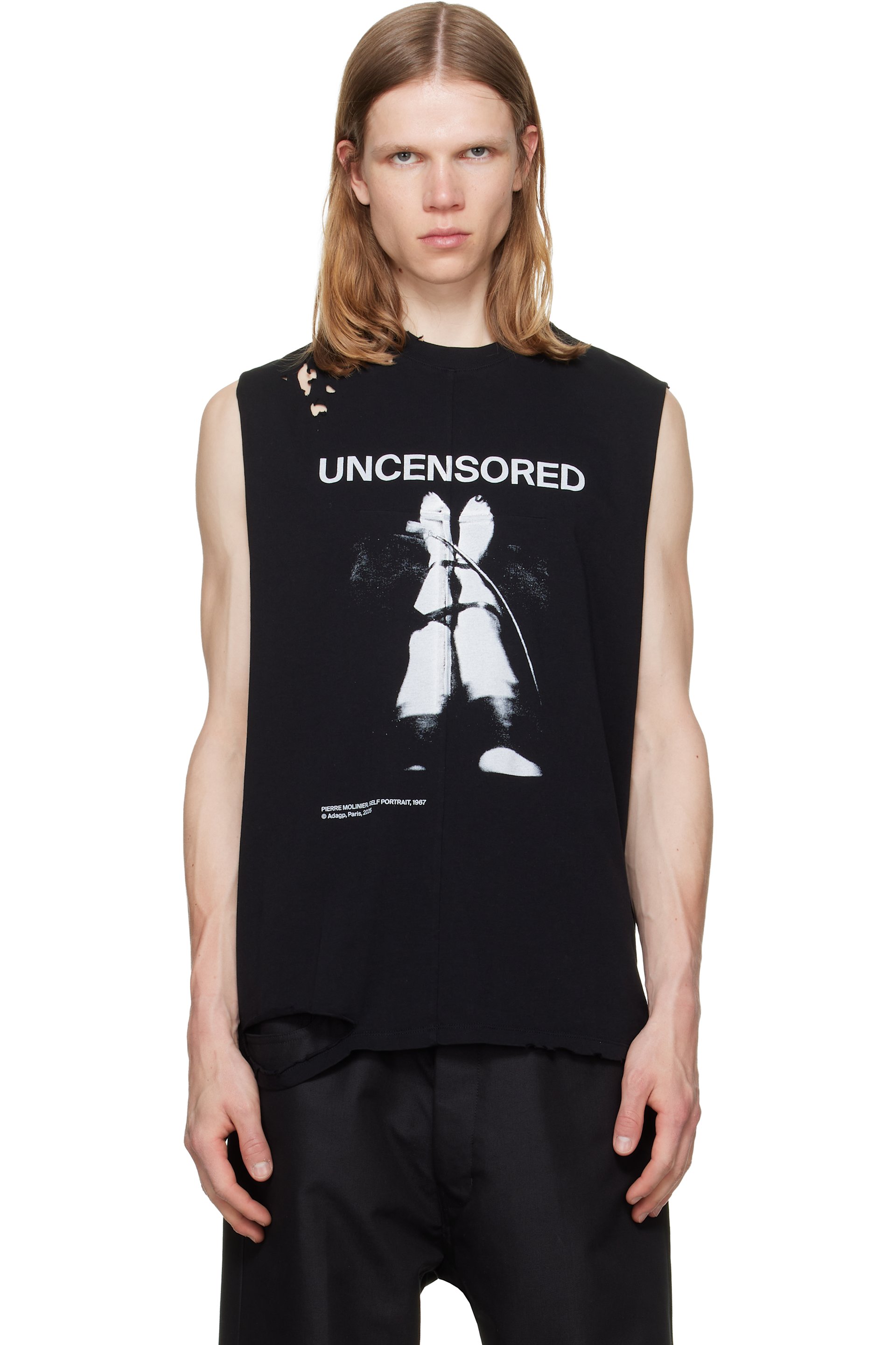 MATIÈRES FÉCALES - Black Fetische Cut Off Tank Top