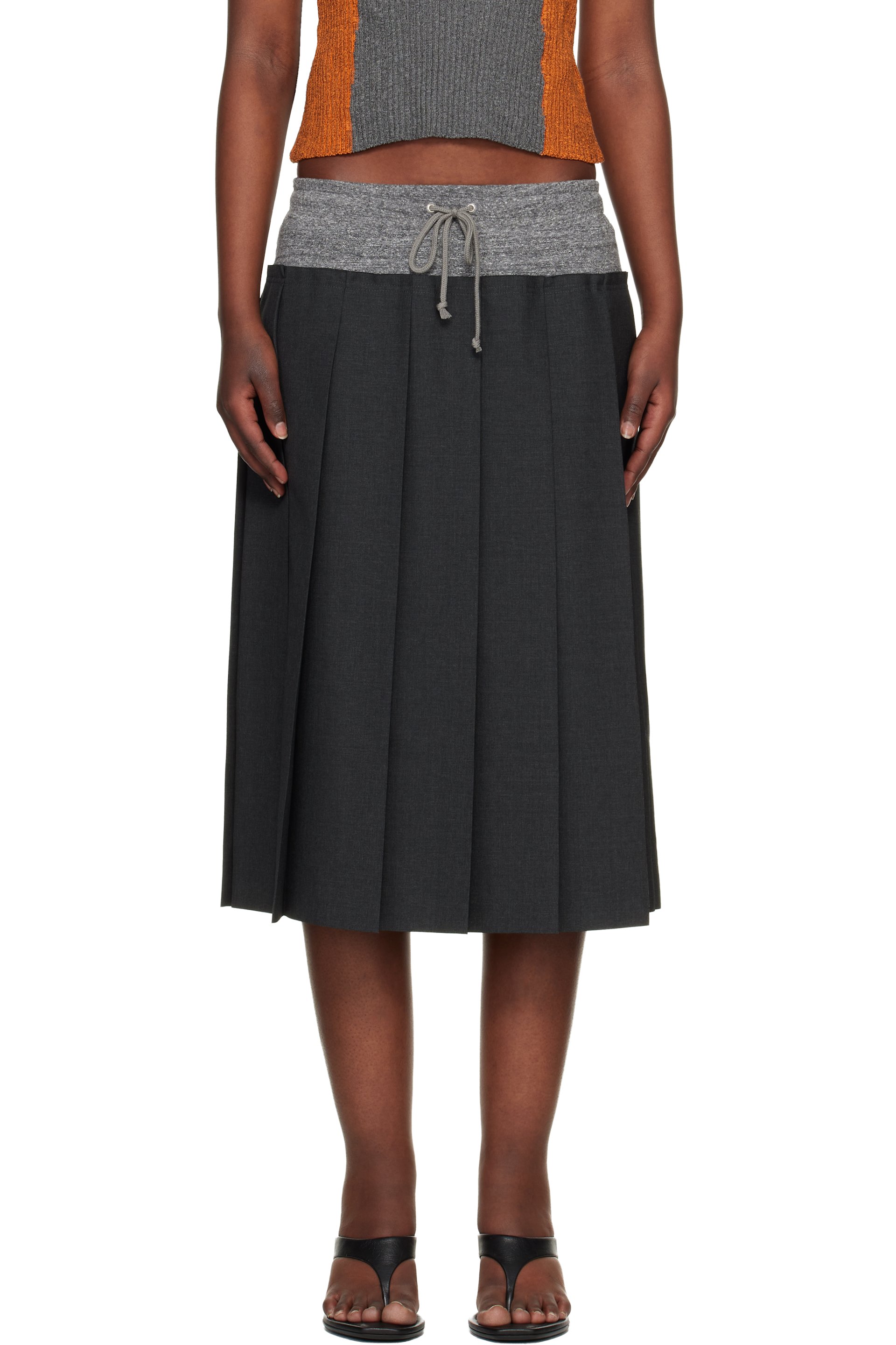 UNDERCOVER - Jupe midi UP1F1603-2 grise