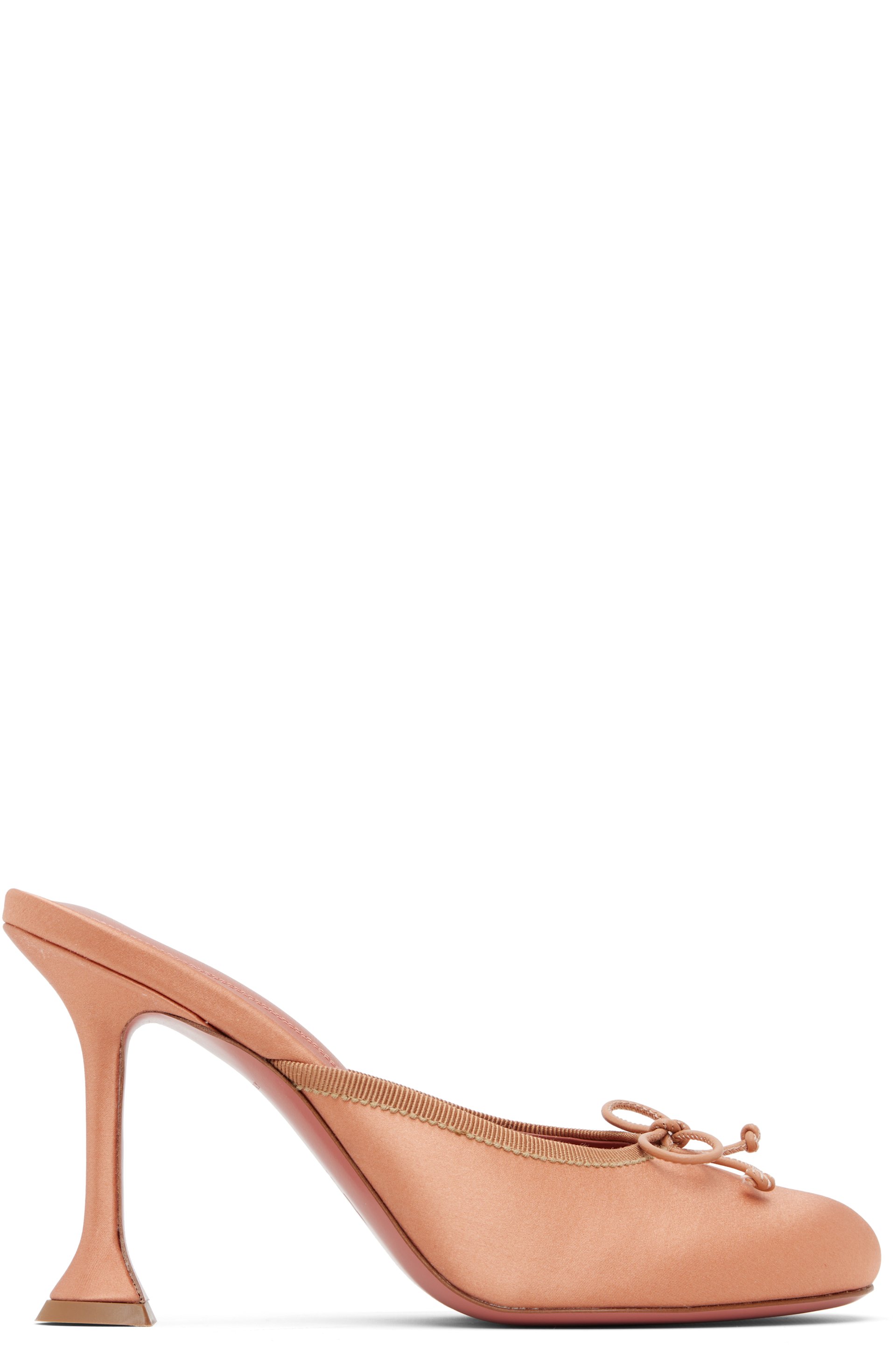 Amina Muaddi - Chaussures à talon à enfiler Lila 95 beiges