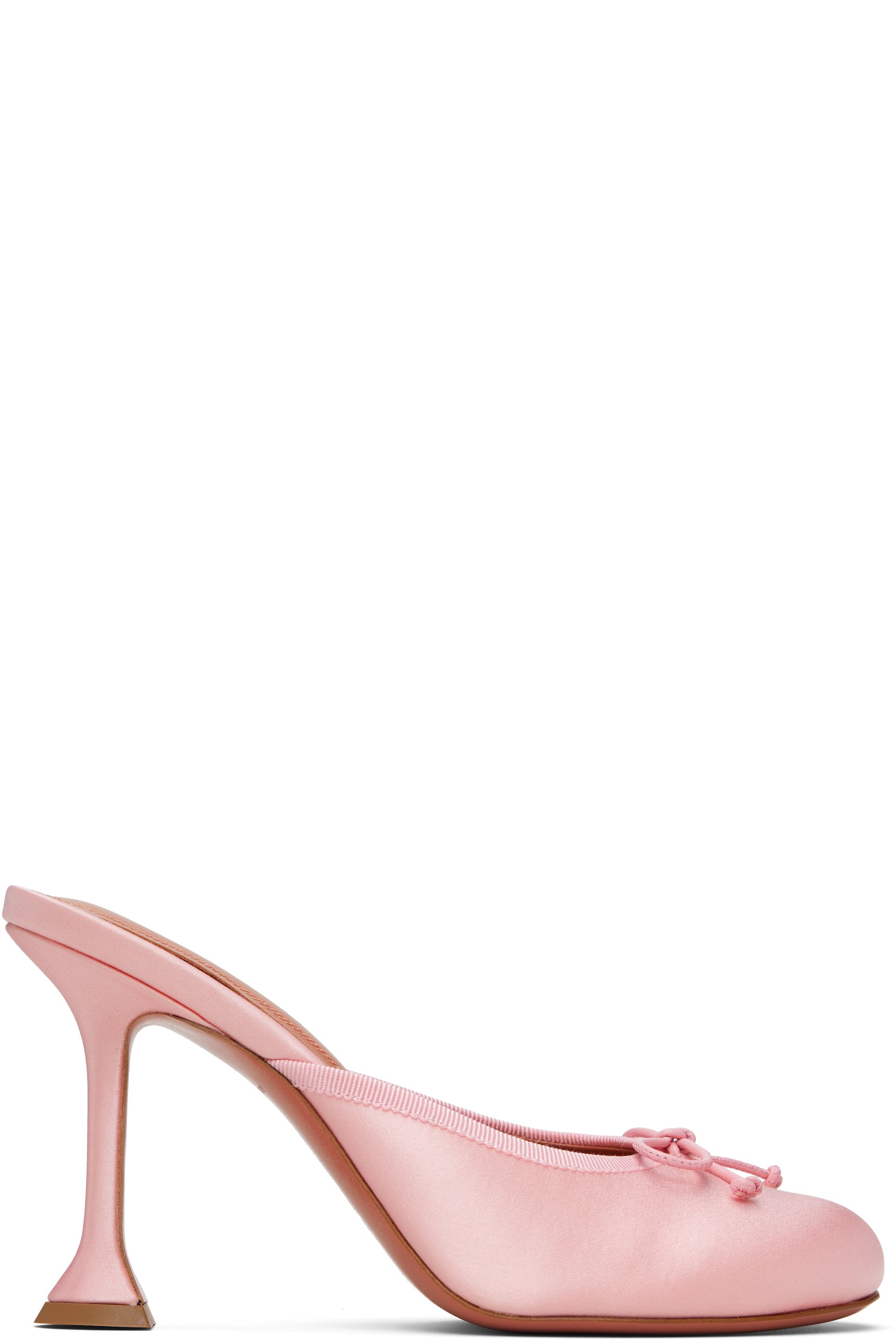 Amina Muaddi - Chaussures à talon à enfiler Lila 95 roses