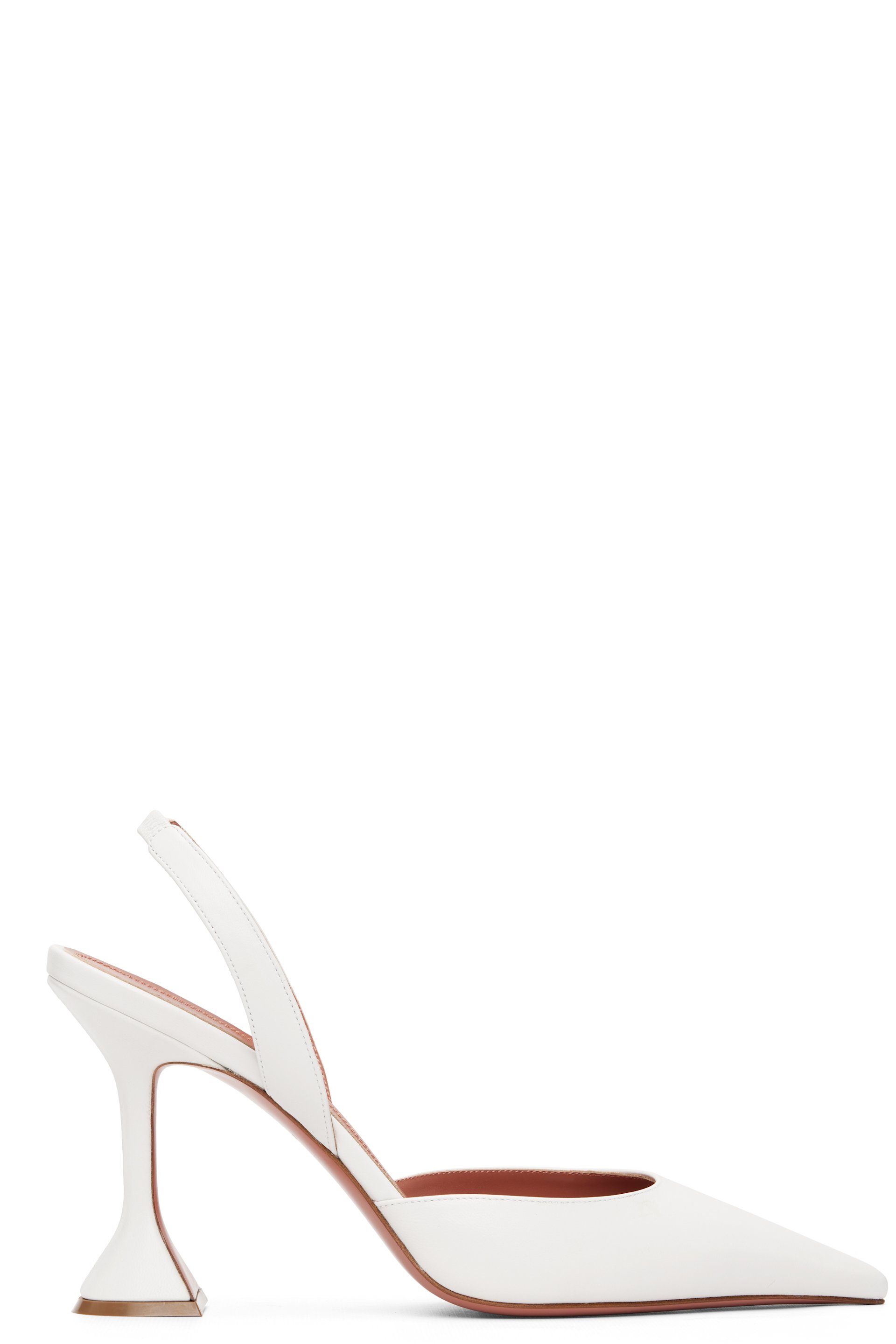 Amina Muaddi - Chaussures à talon Holli 95 blanches à bride arrière
