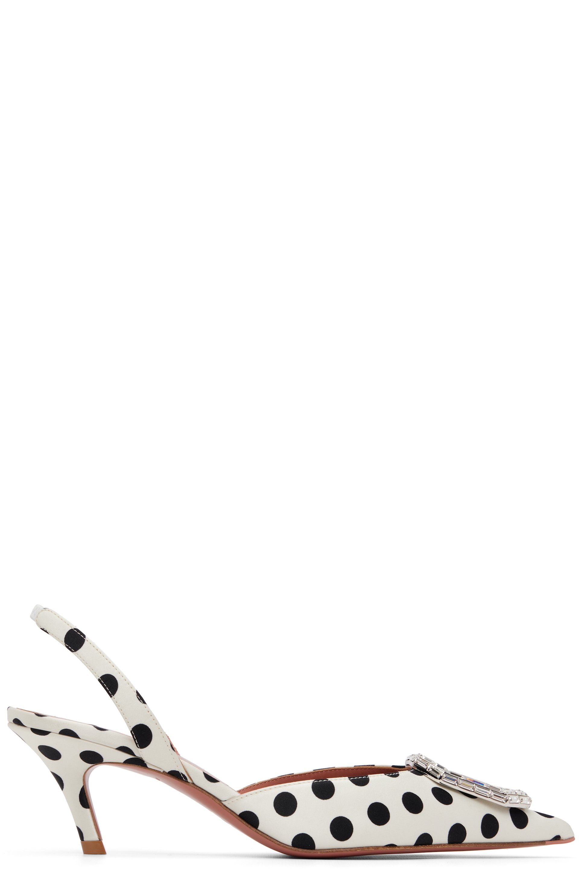 Amina Muaddi - White Camelia Sling 60 Heels