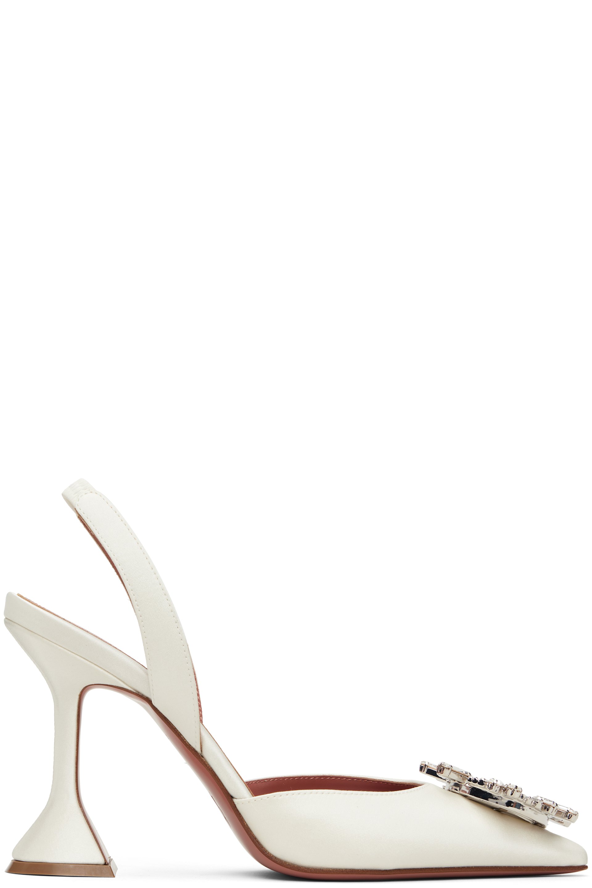 Amina Muaddi - Off-White Begum Sling 95 Heels