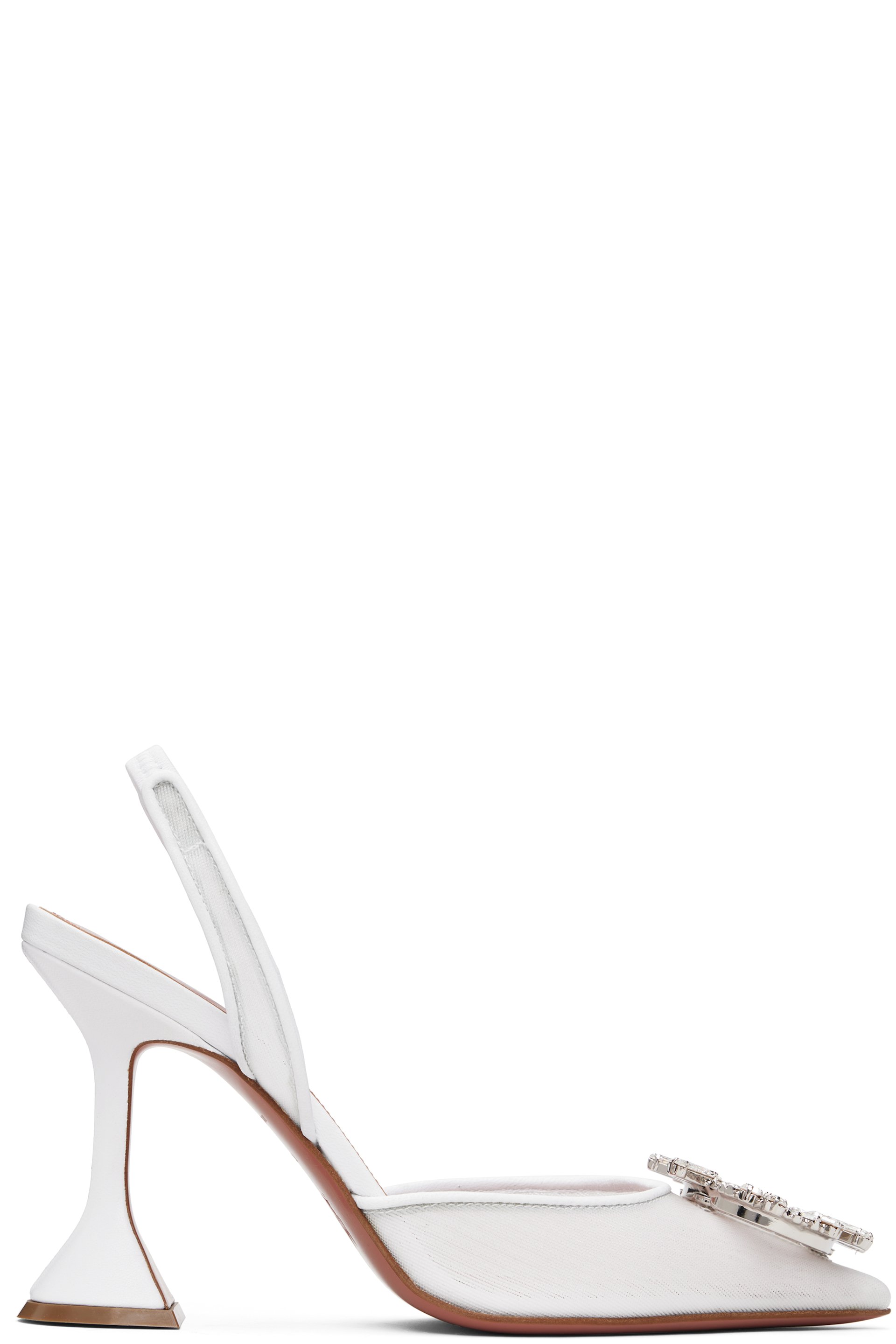 Amina Muaddi - White Begum Sling 95 Heels