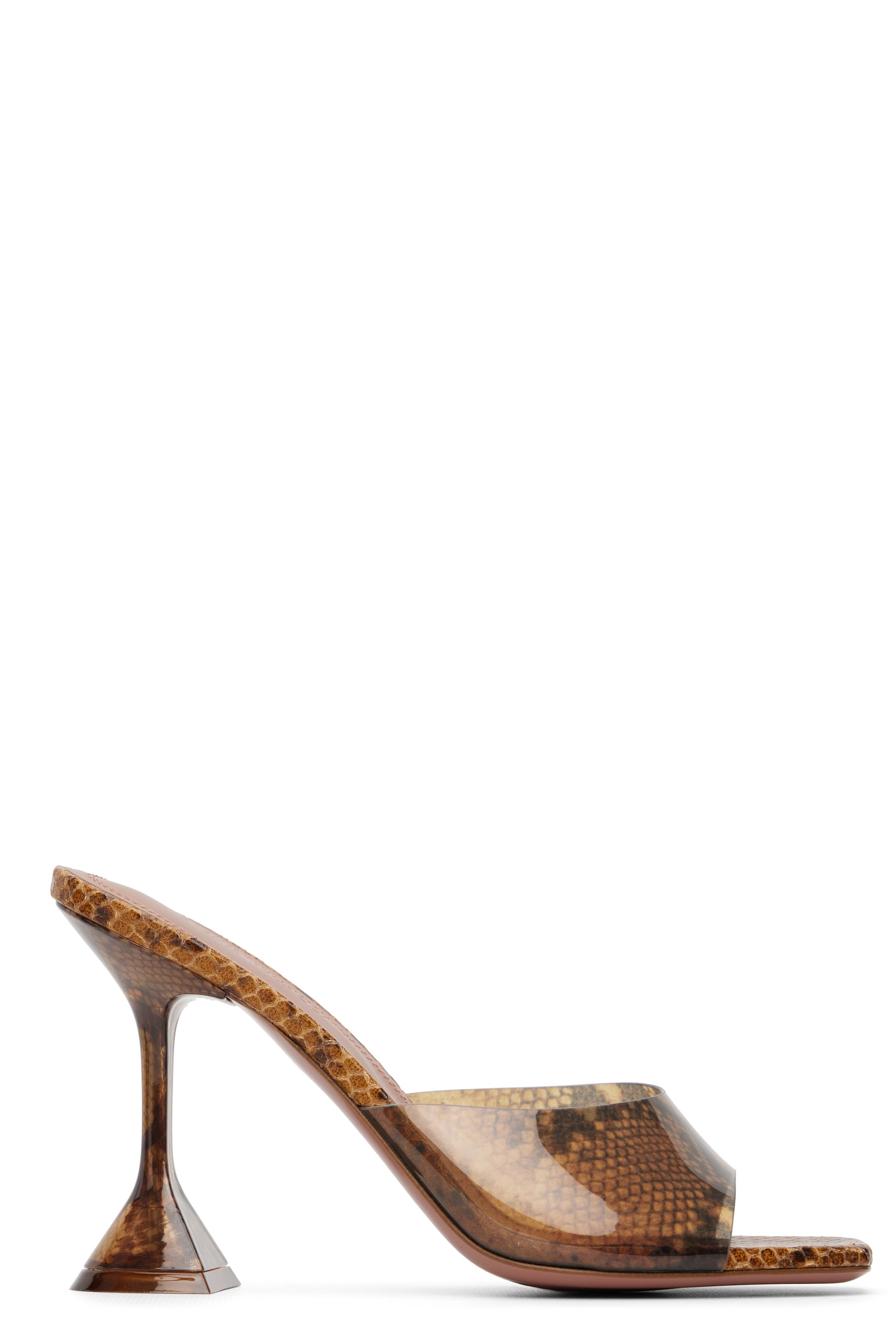 Amina Muaddi - Brown Lupita Glass Slipper 95 Heeled Sandals
