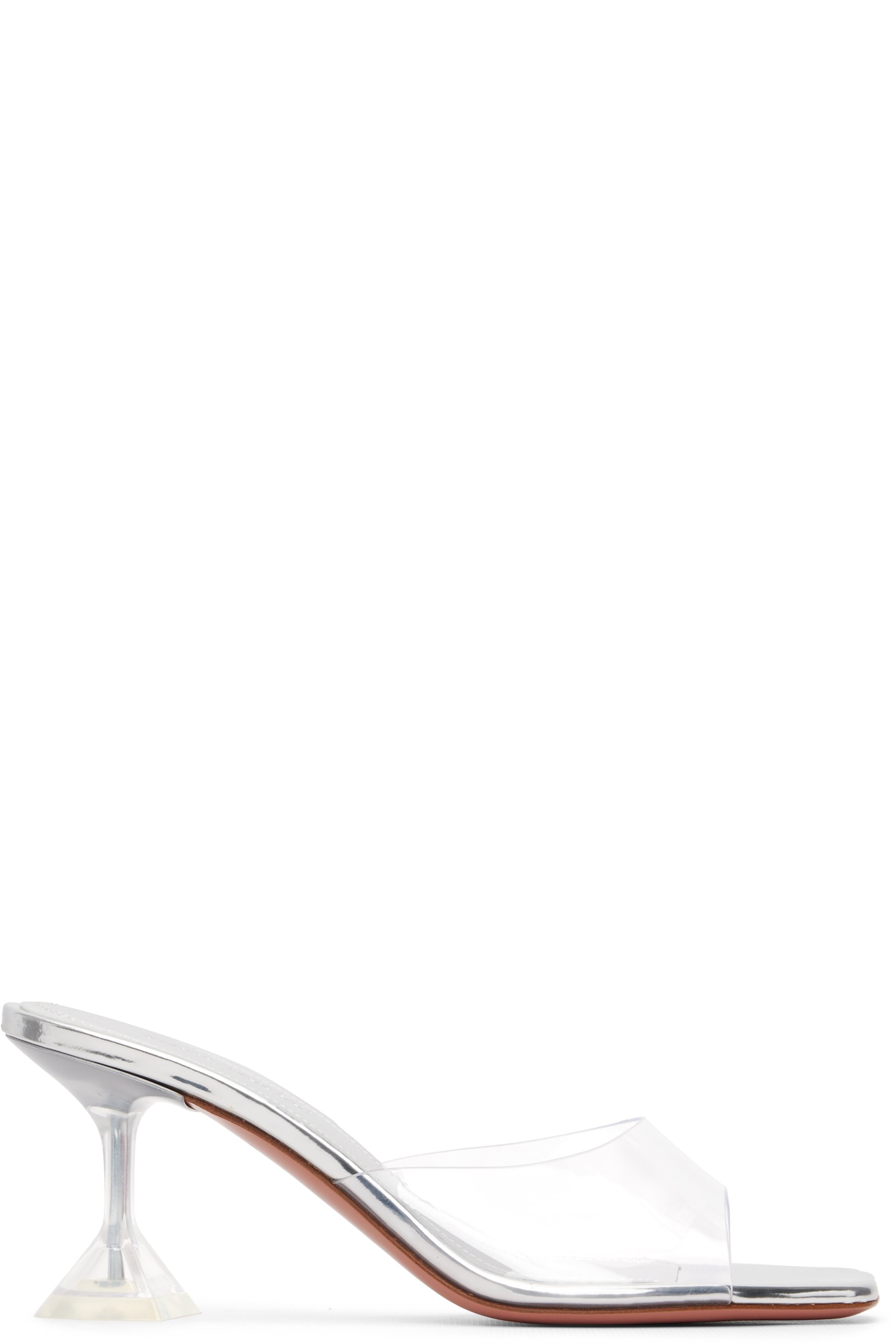 Amina Muaddi - Silver Lupita Glass Slipper 70 Heeled Sandals