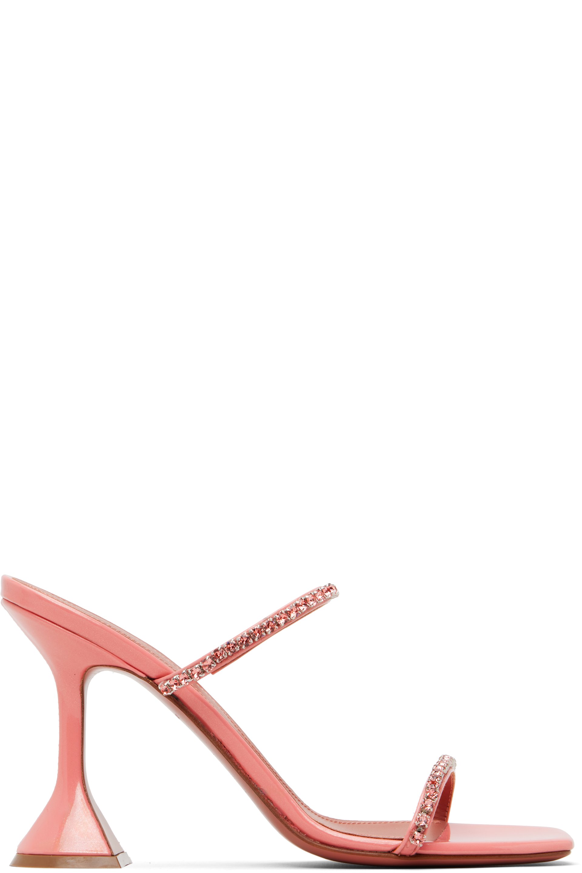 Pink Gilda Slipper 95 Heeled Sandals by Amina Muaddi on Sale