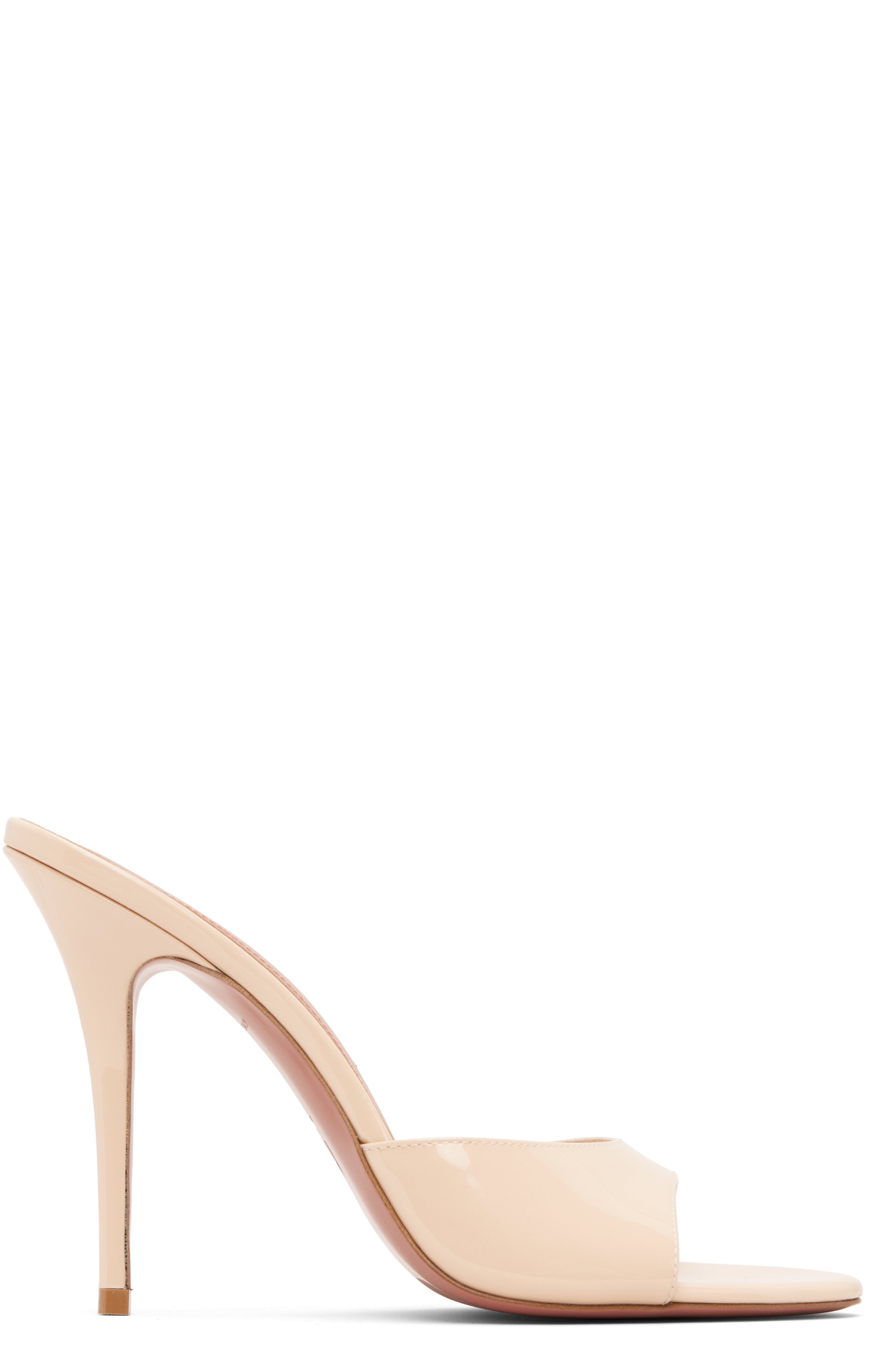 Amina Muaddi - Beige Elodie Slipper 105 Heeled Sandals