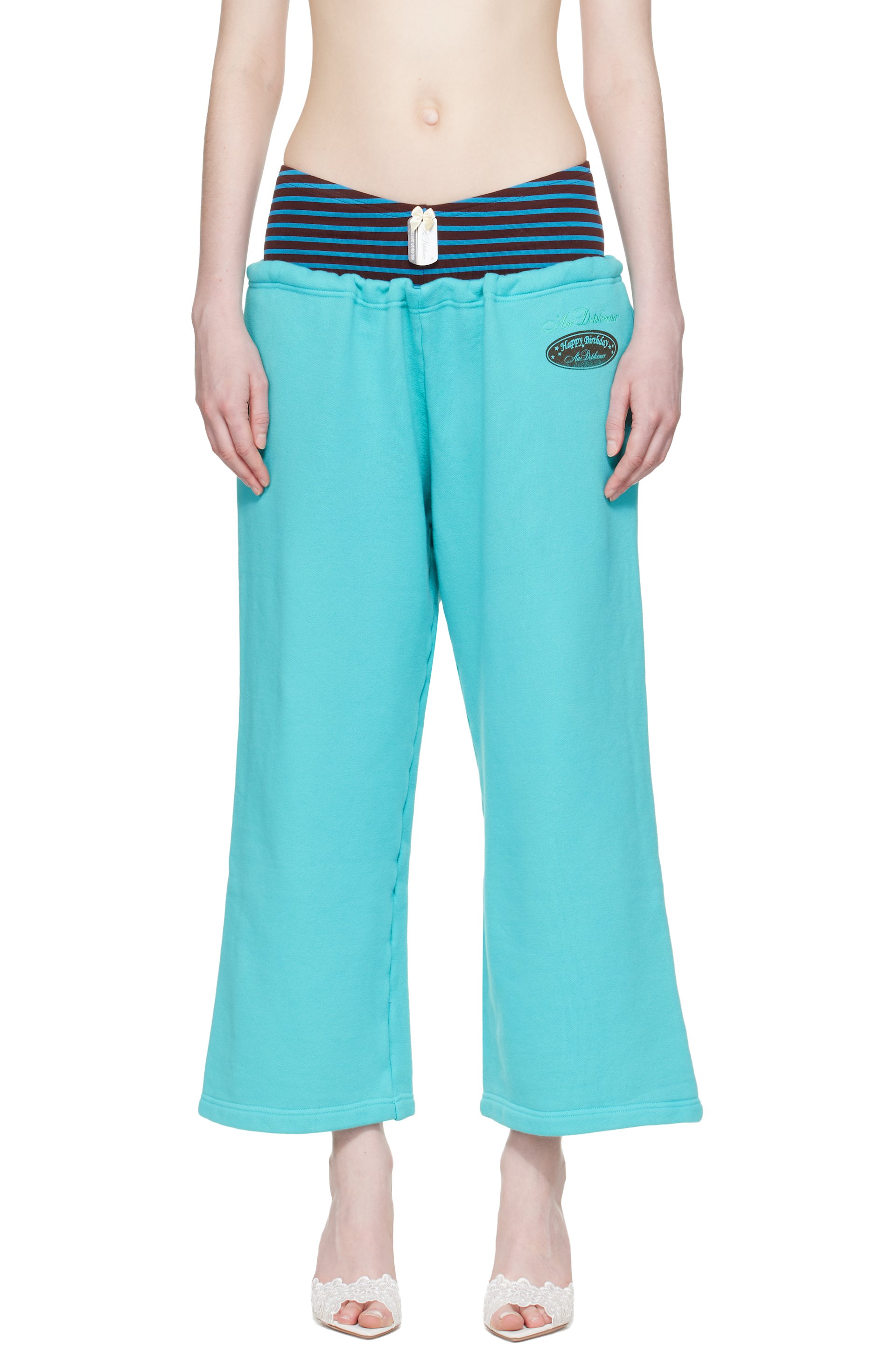 パンツ Ans Dotsloevner ... 24ss sweat pants Ans Dotsloevner: Blue Docking Sweatpants | SSENSE