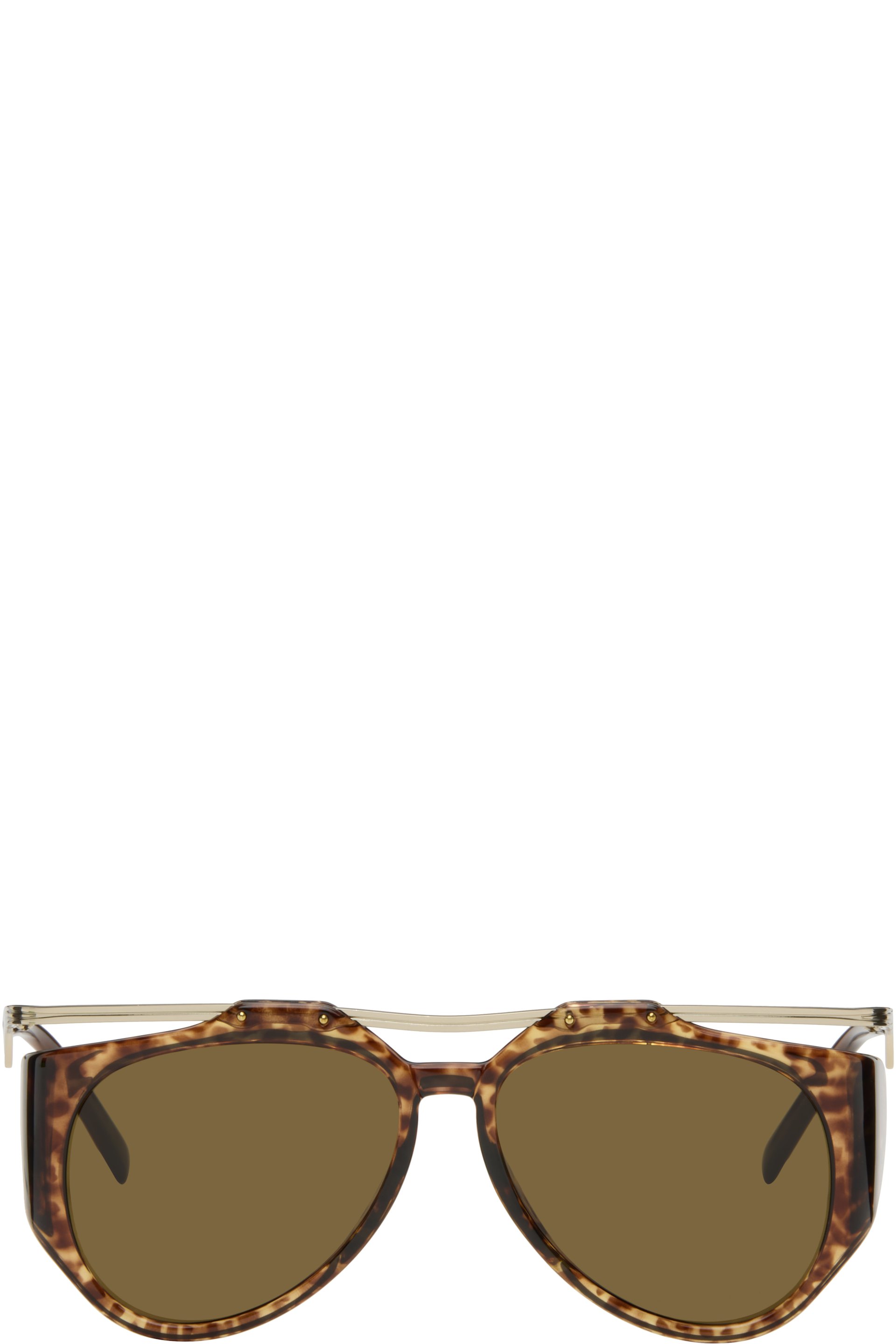 Saint Laurent - Lunettes de soleil SL M137 Amelia brun et doré