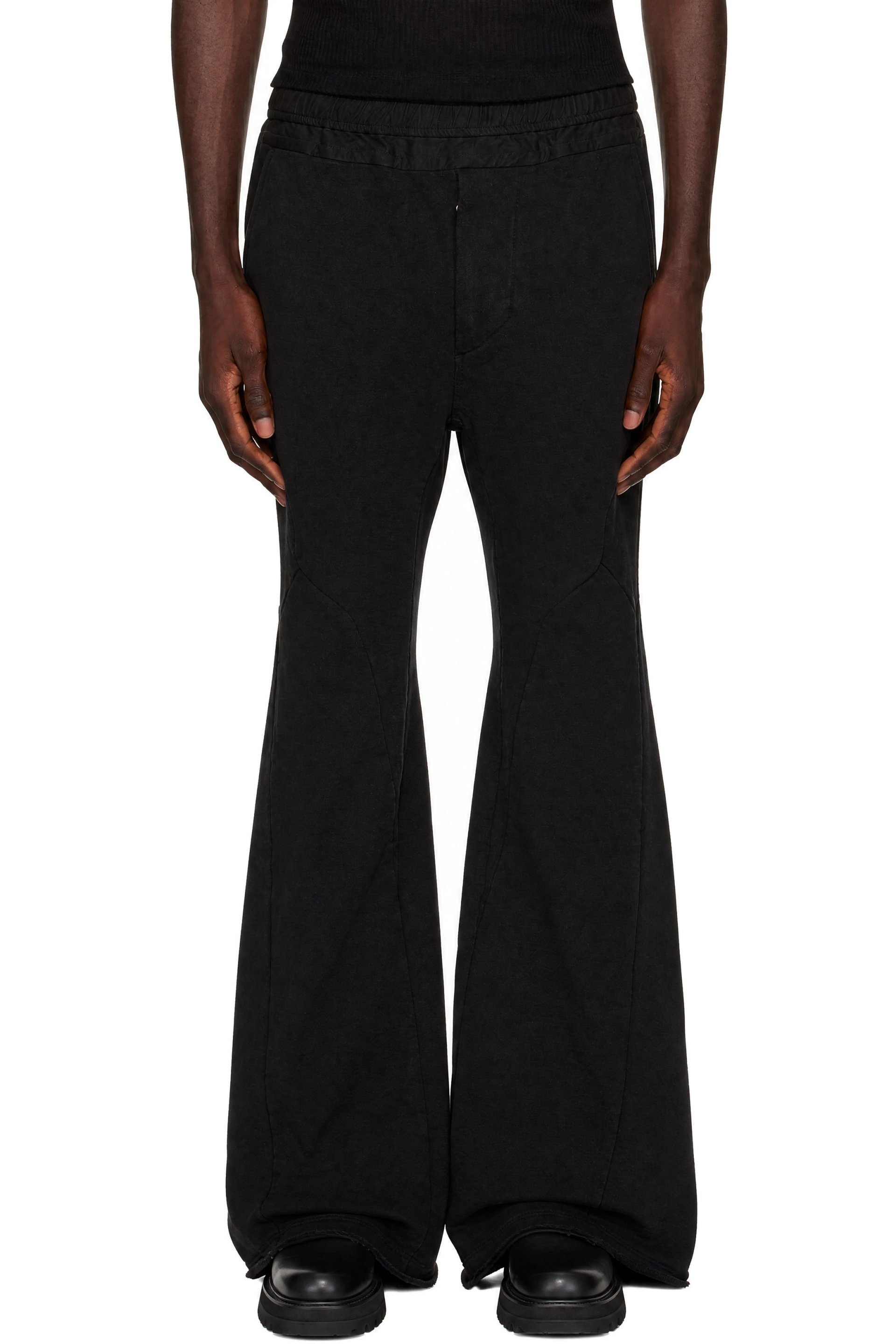 Julius - Black Cotton Dry Flared Sweatpants