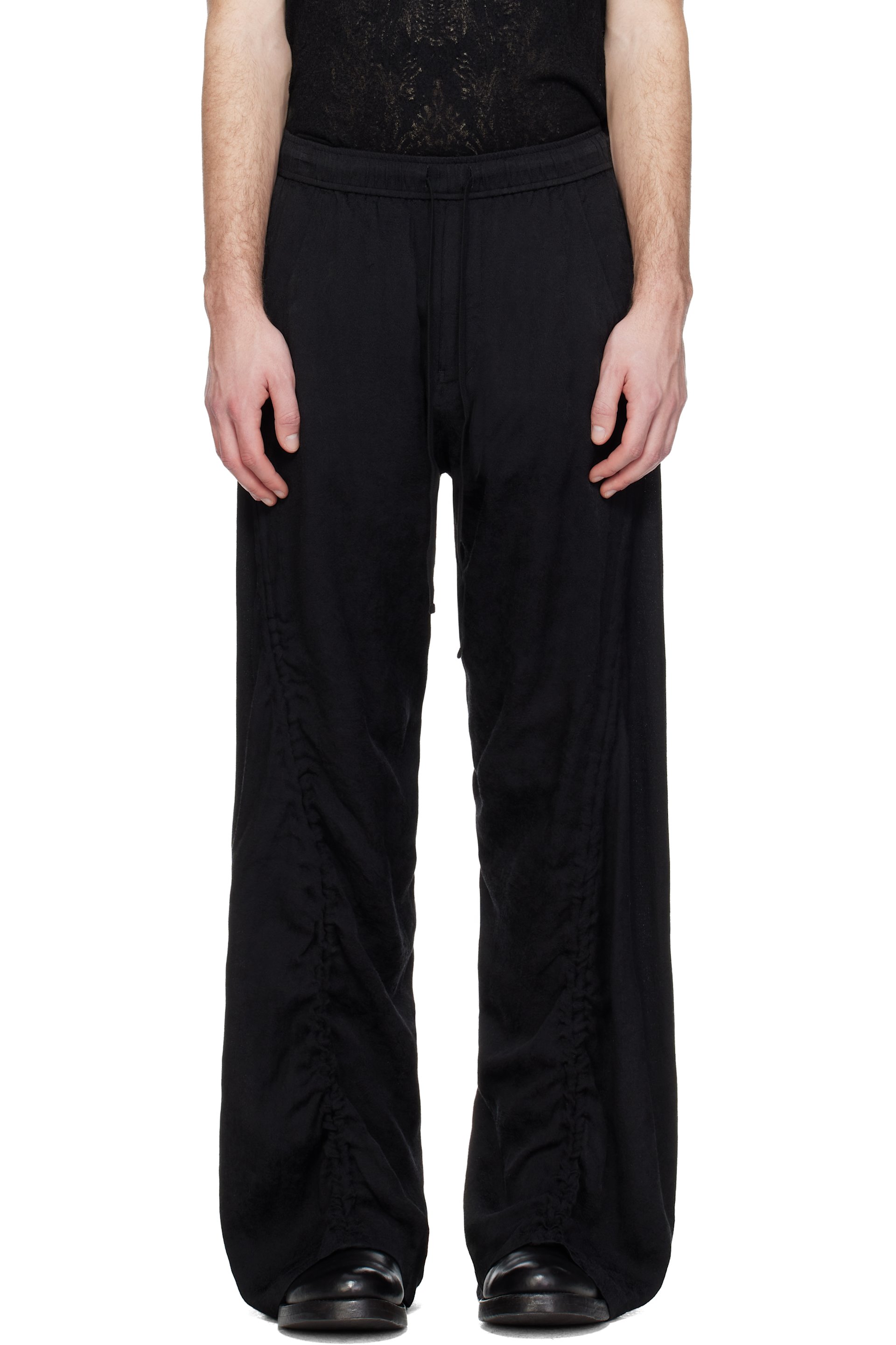 Julius - Black Flare Wide Trousers