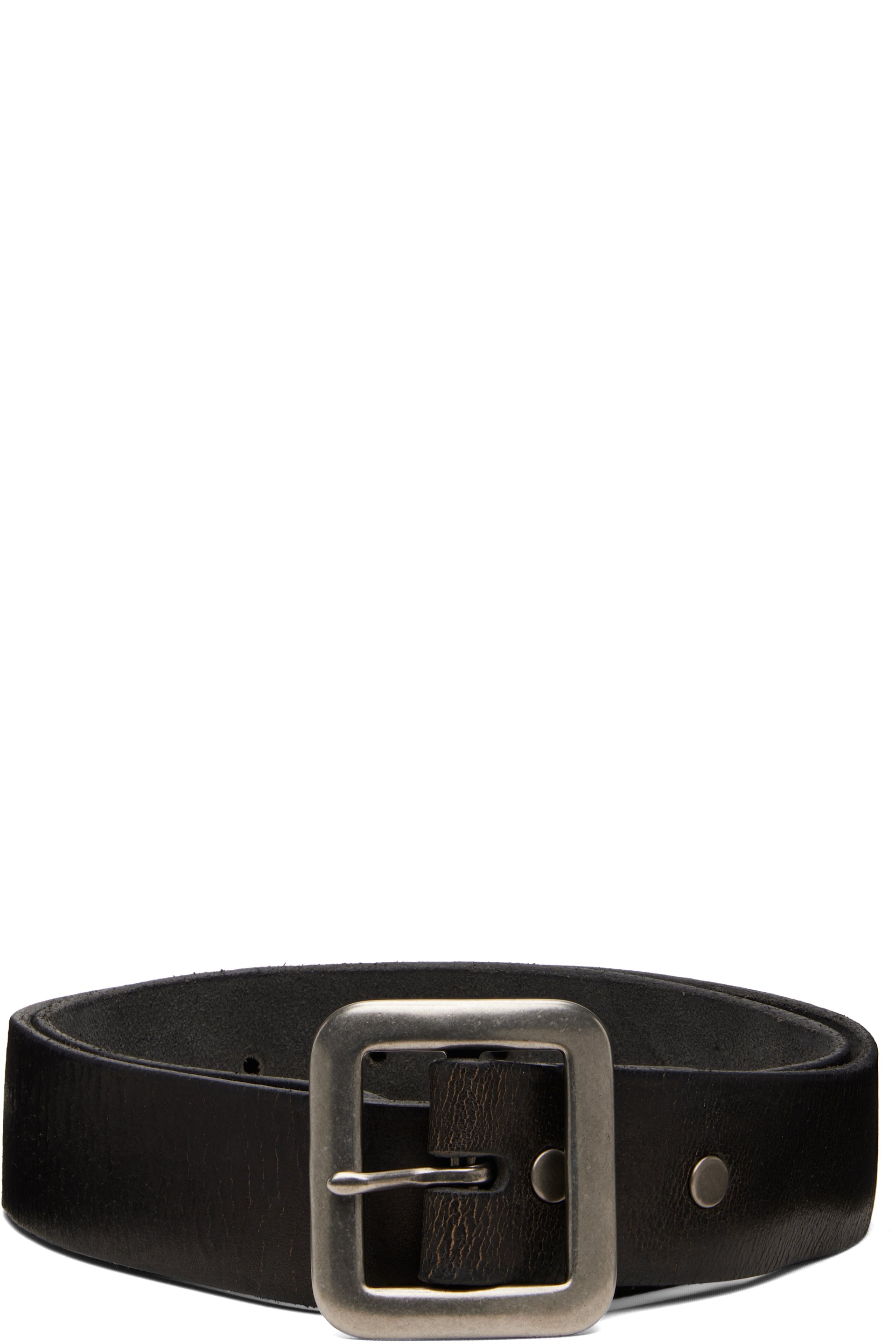 RRL - Black Hand-Burnished Leather Belt