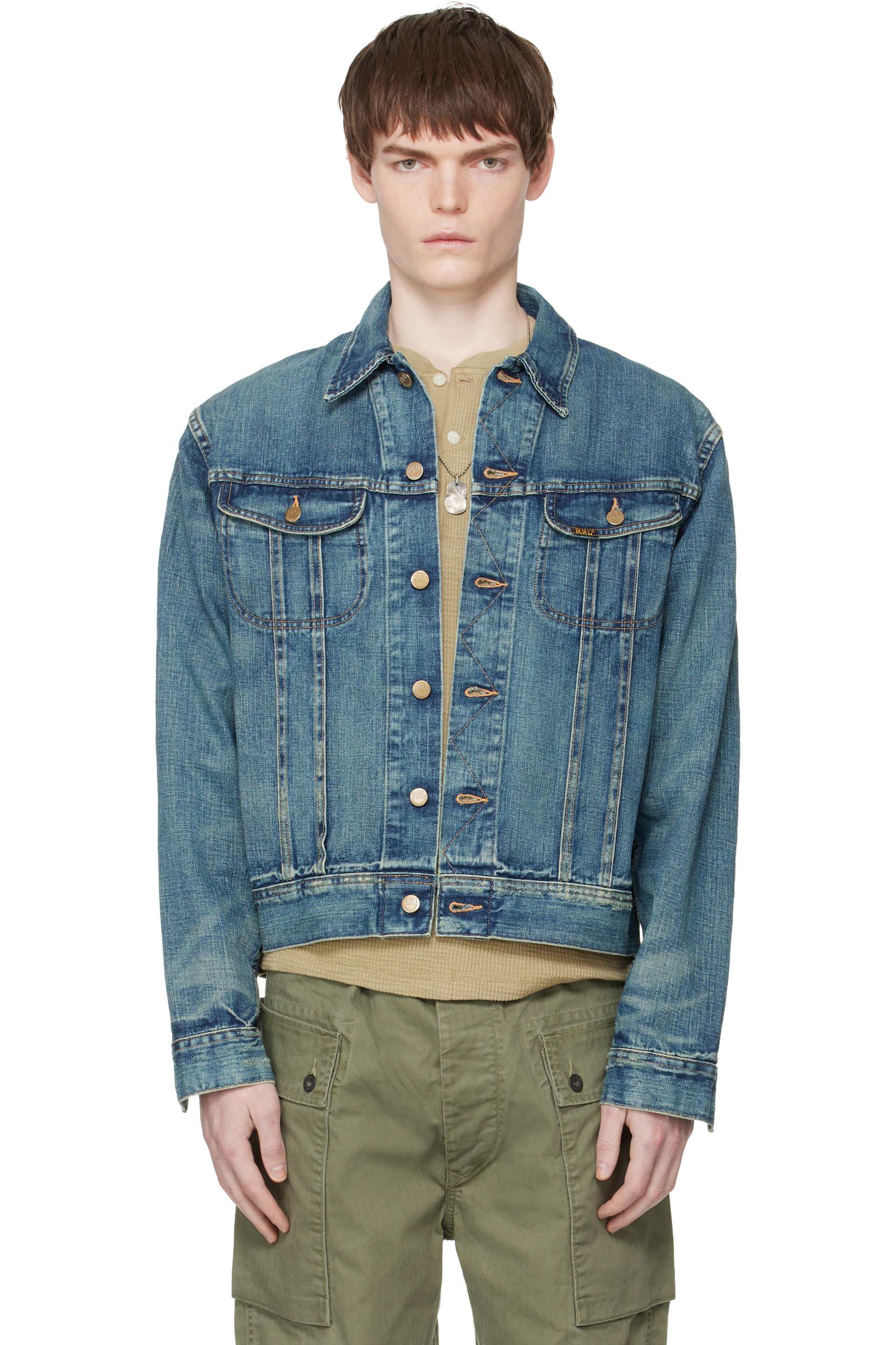 RRL - Blue Leeland Denim Trucker Jacket