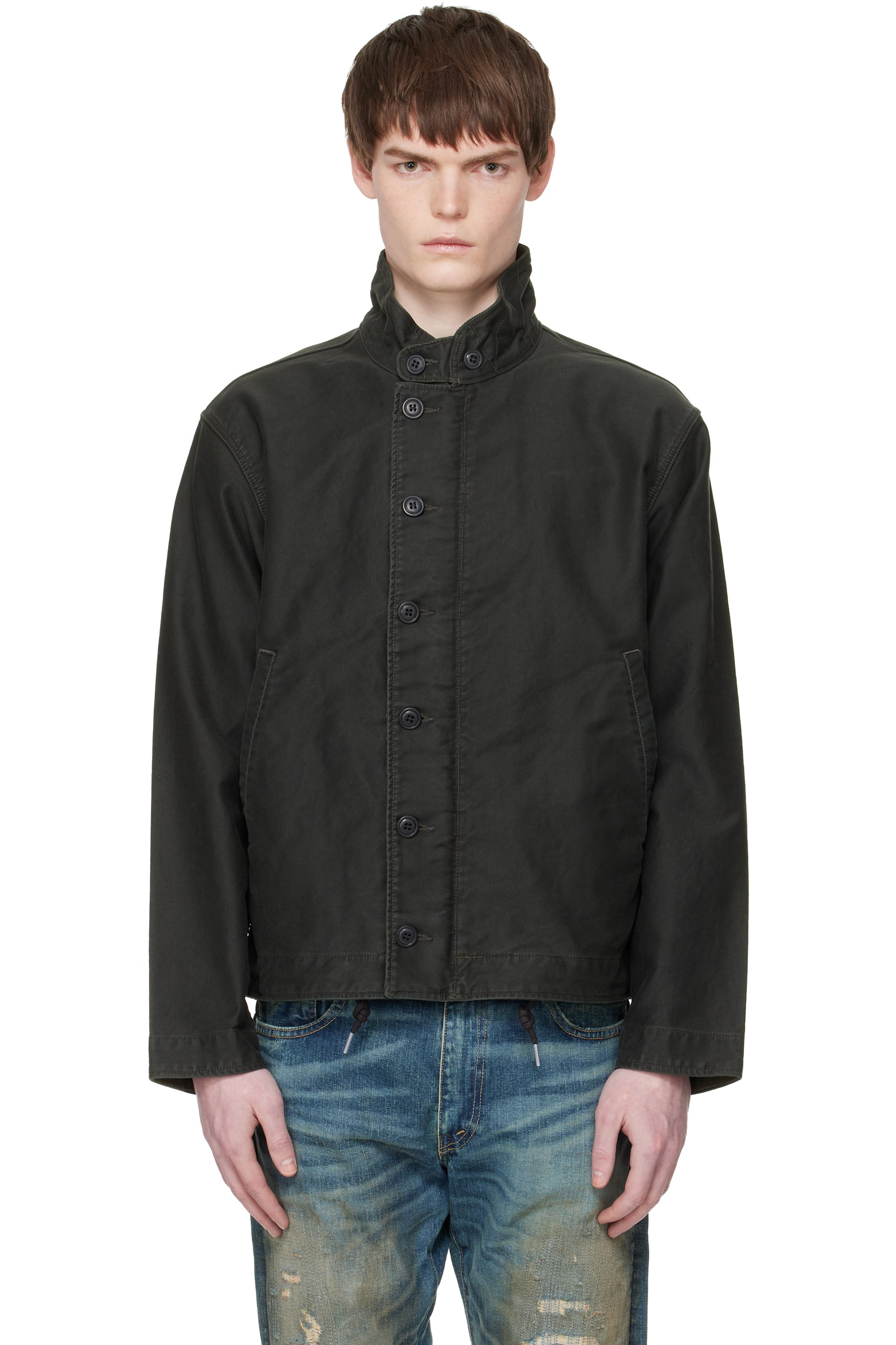 RRL - Black Corduroy-Collar Cotton Deck Jacket