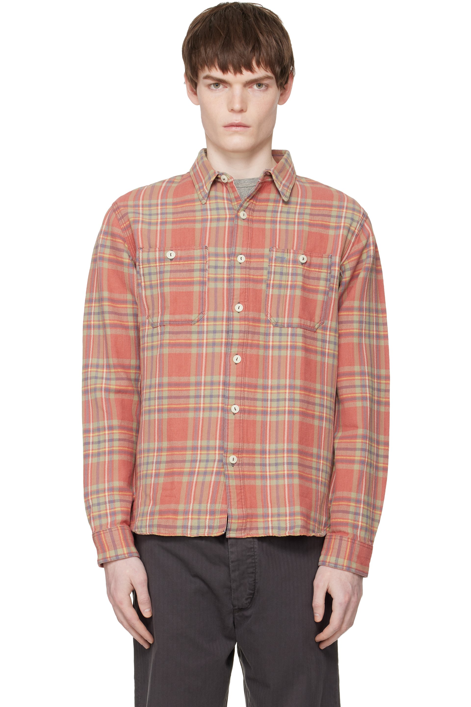 RRL - Red & Green Plaid Twill Work Shirt