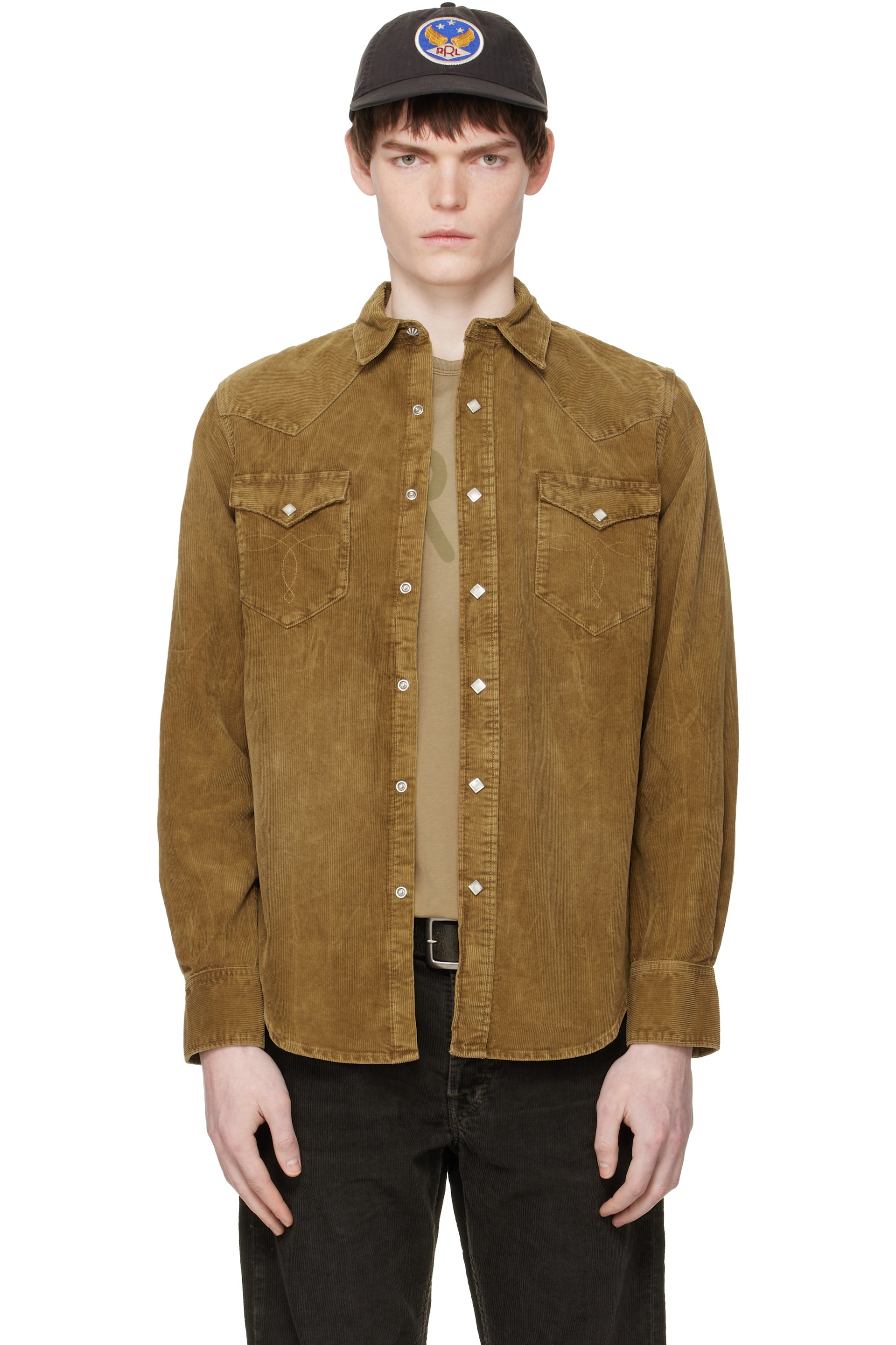 RRL - Tan Slim Fit Corduroy Western Shirt