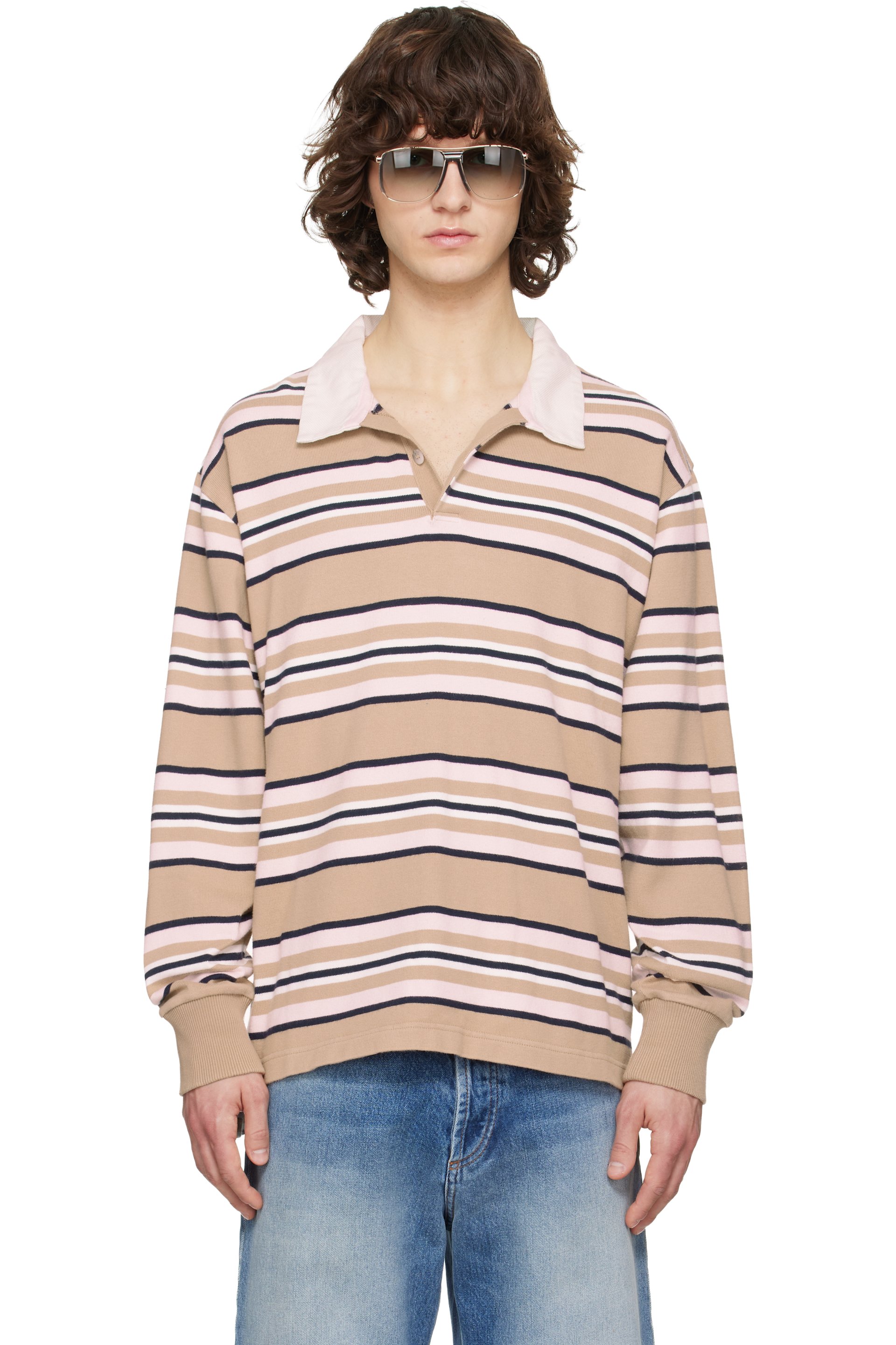 Sanderlak - Tan & Pink Rugby Polo