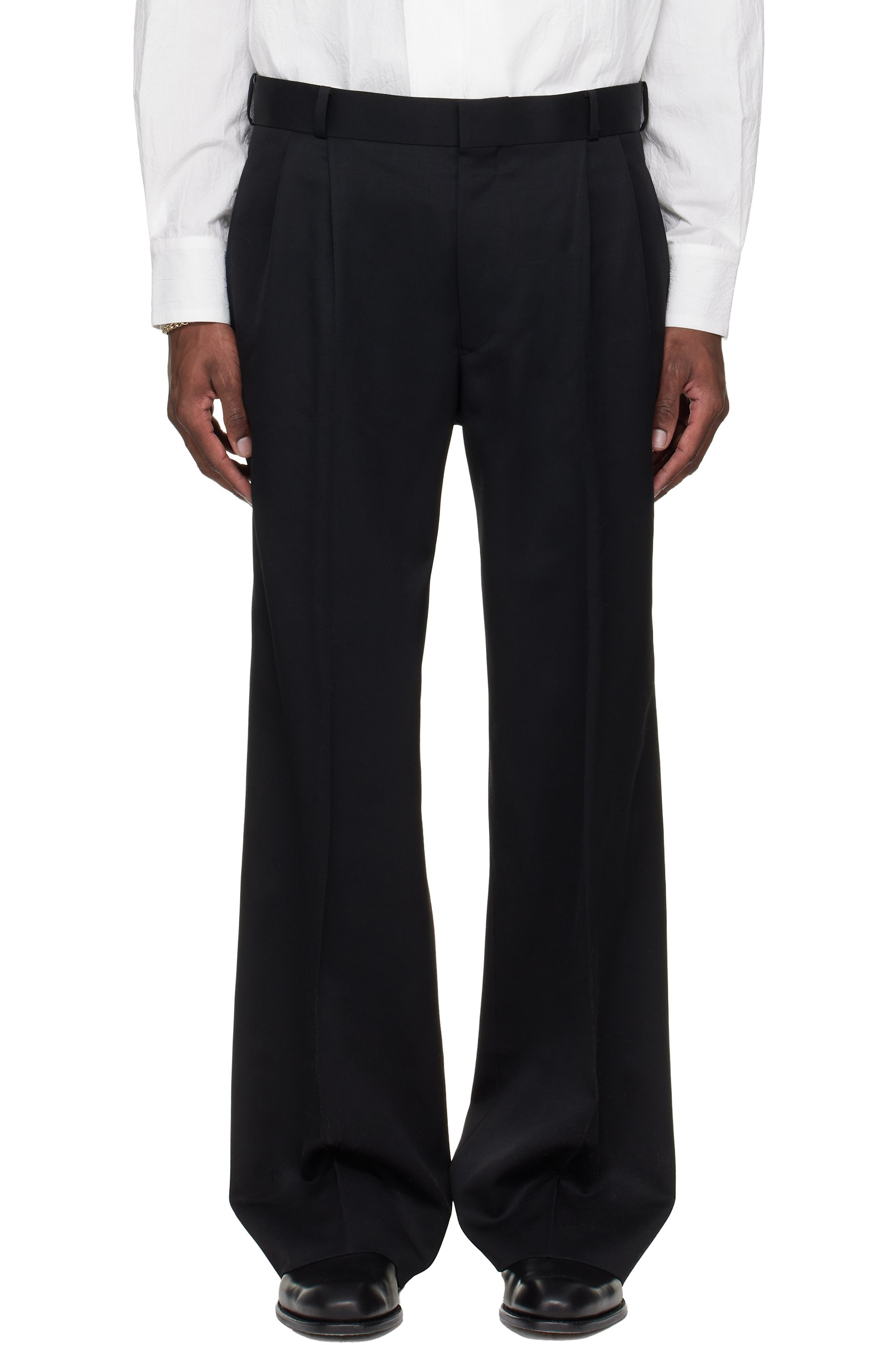 SIRE - Black Pleated Tailored Trousers