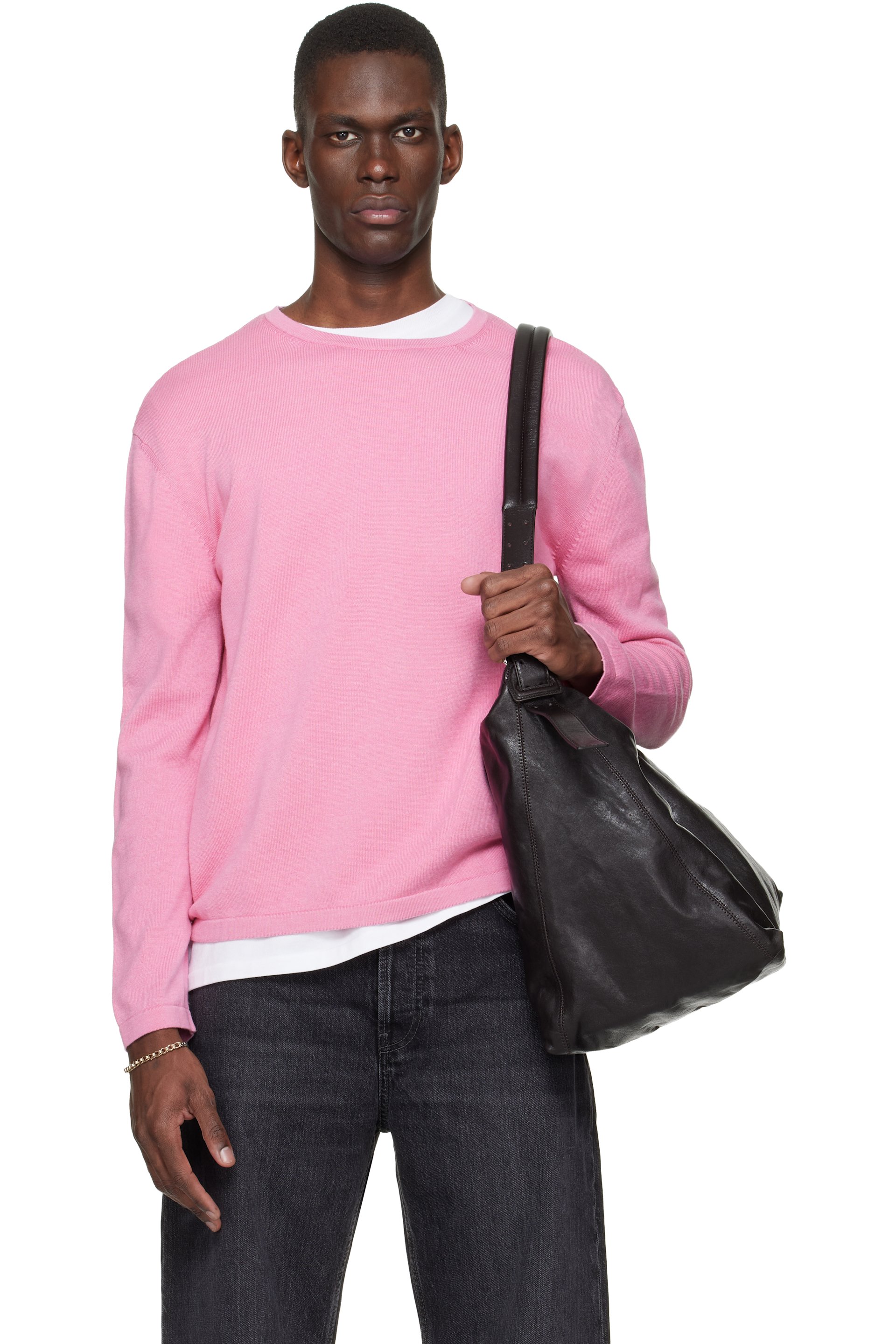 SIRE - Pink Long Sleeve Crewneck T-shirt
