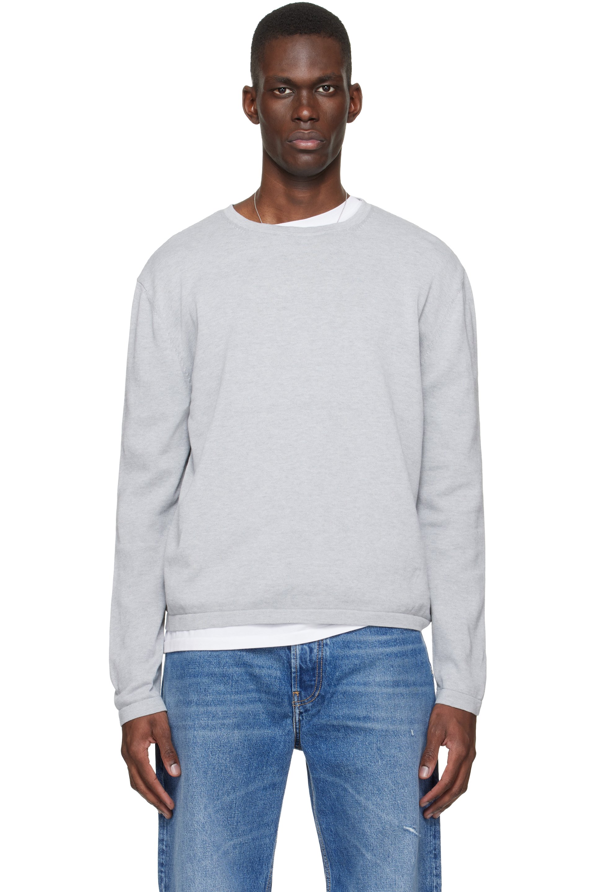 SIRE - Gray Long Sleeve Crewneck T-shirt
