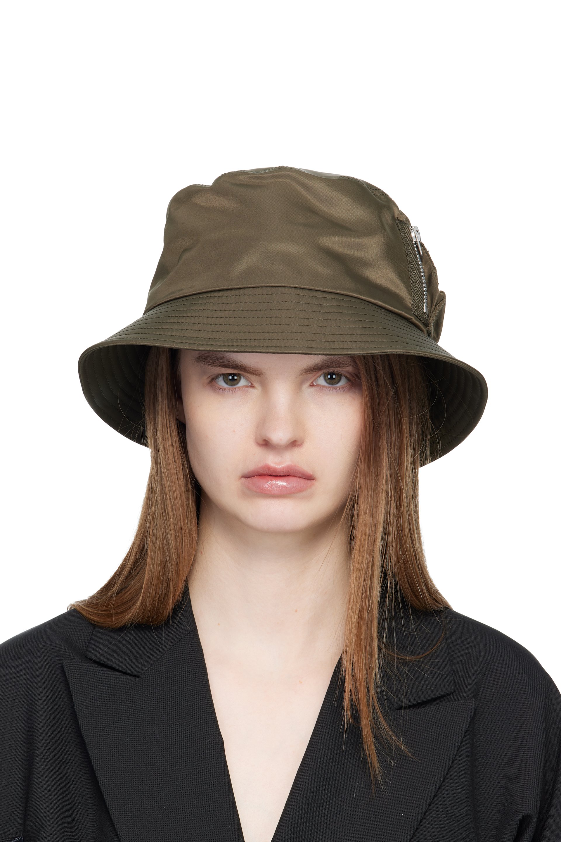 sacai: カーキ Single Brim Pocket バケットハット | SSENSE 日本