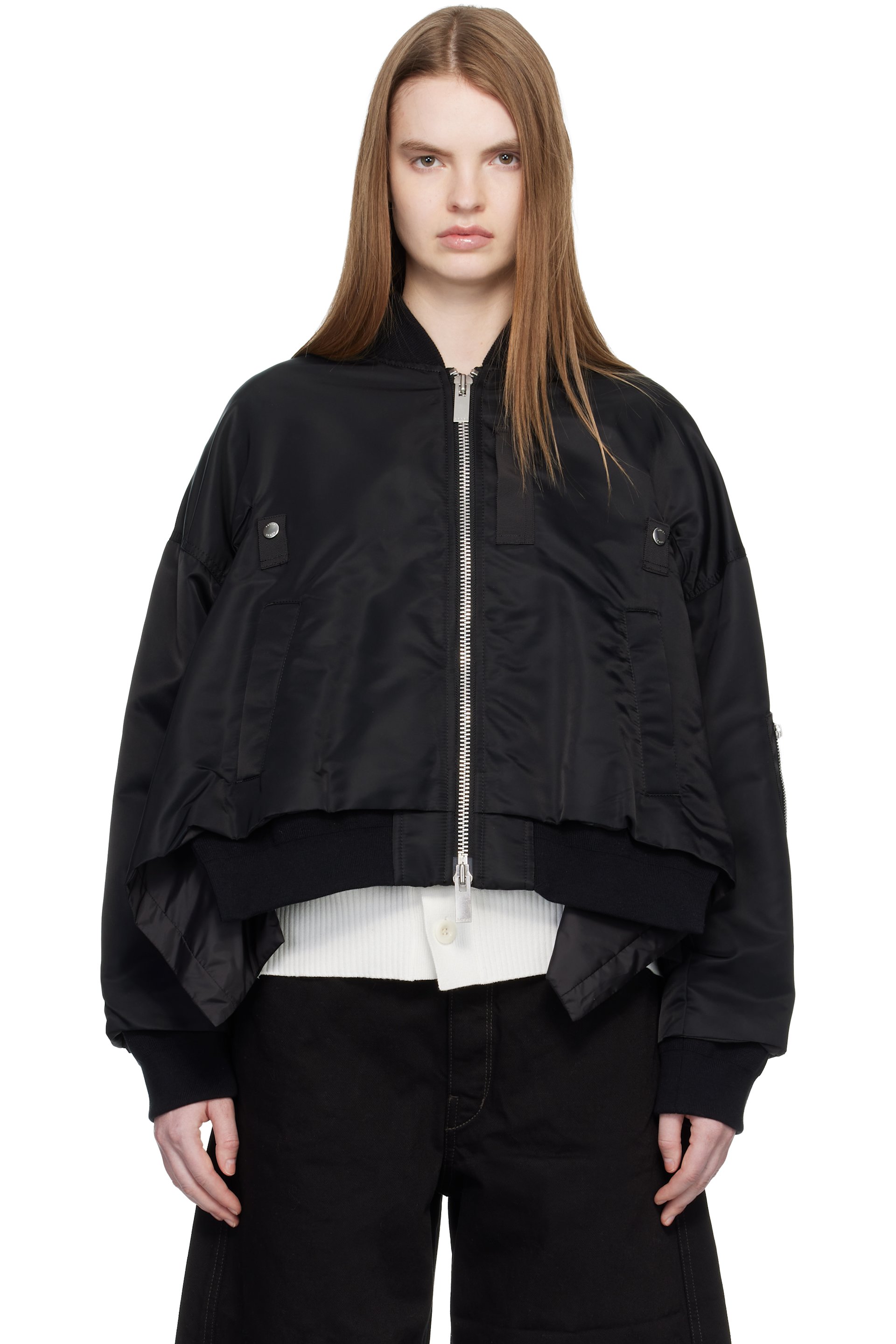 sacai - ブラック Nylon Twill ボンバージャケット
