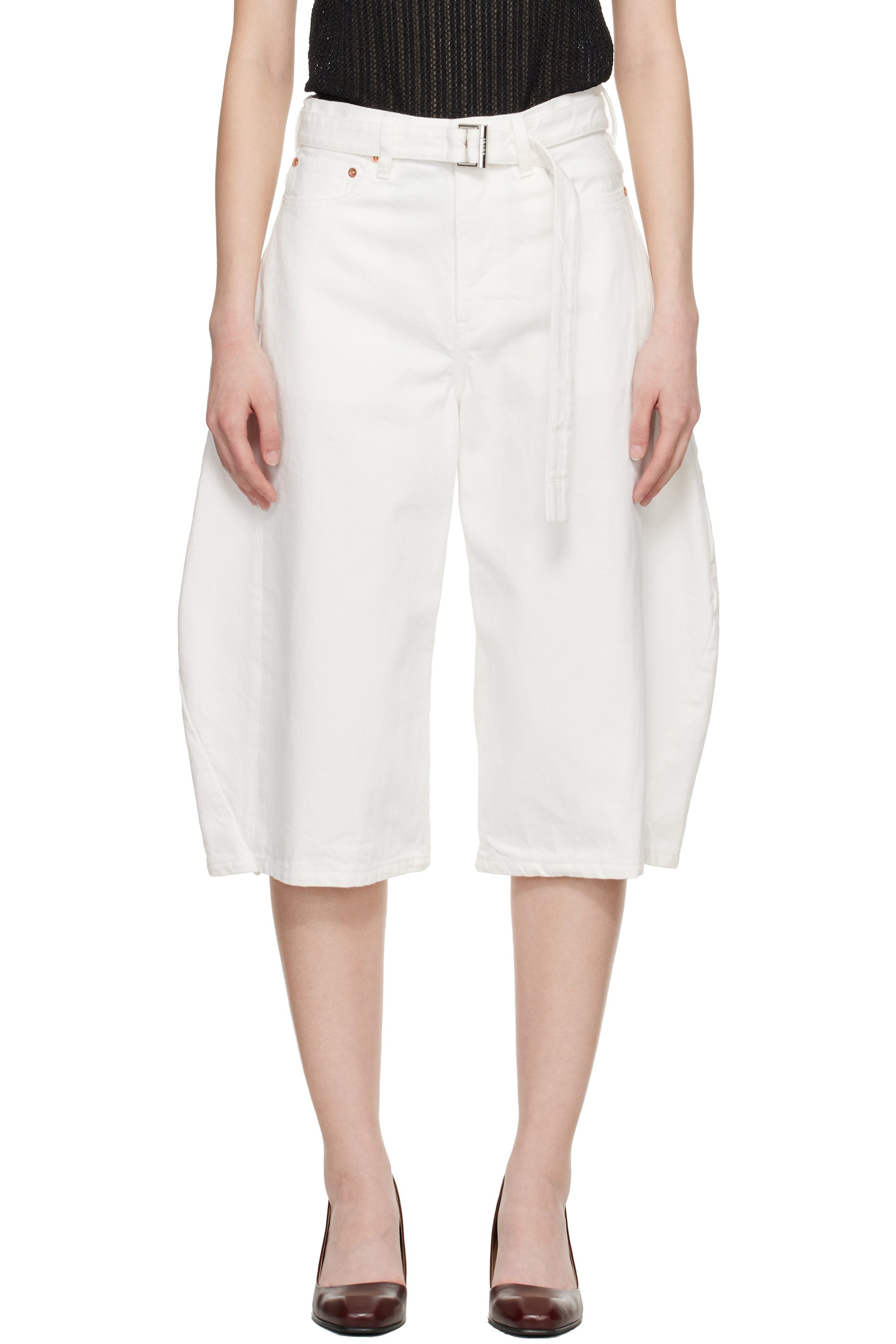 sacai - Jean blanc cassé en denim