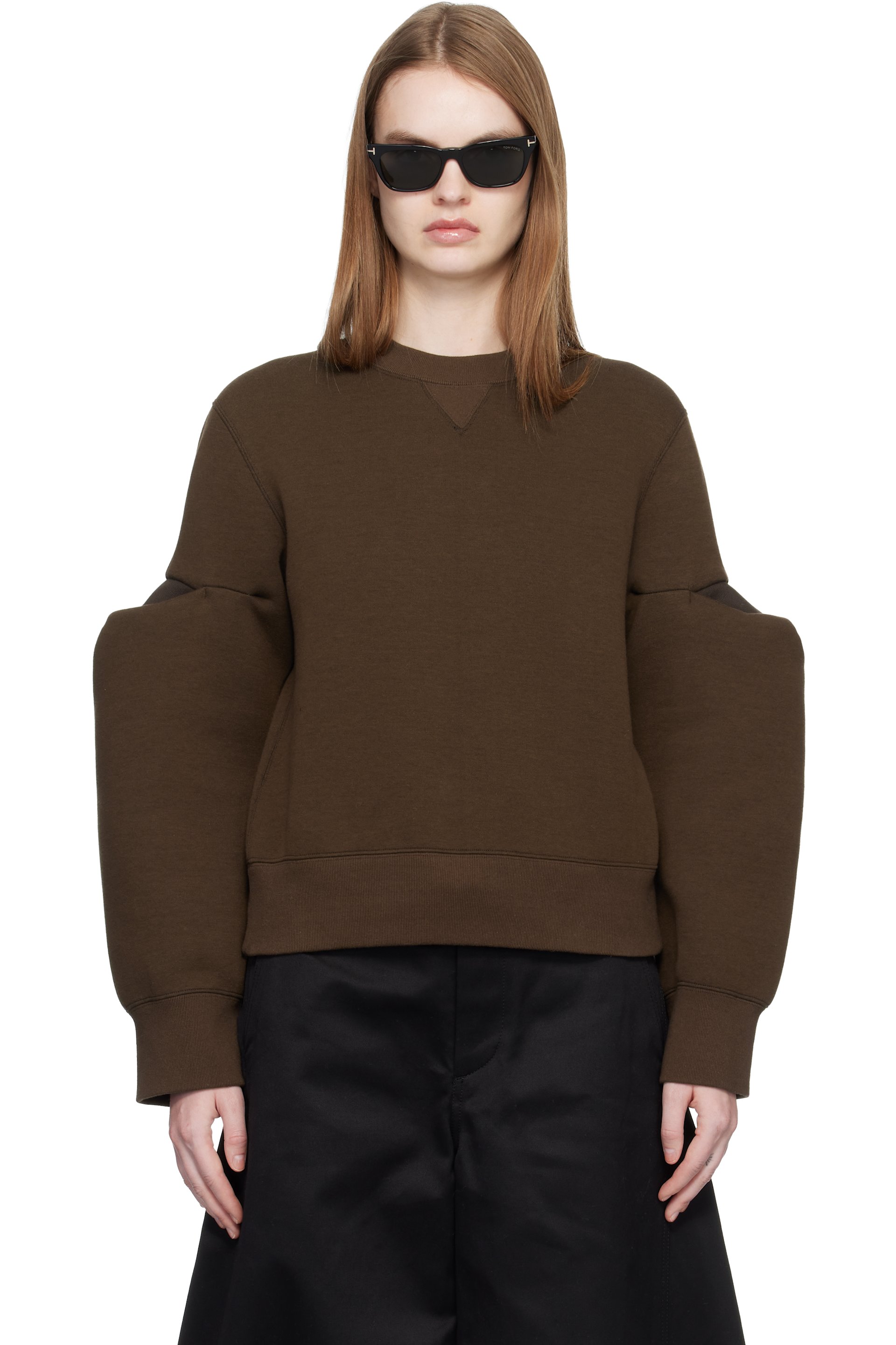 Sacai サカイ 19AW ウール×ナイロンニット セーター レディース ブラウン 19-04743 sacai × カーハートWIP】アウター《ダックニットブルゾン》 (sacai