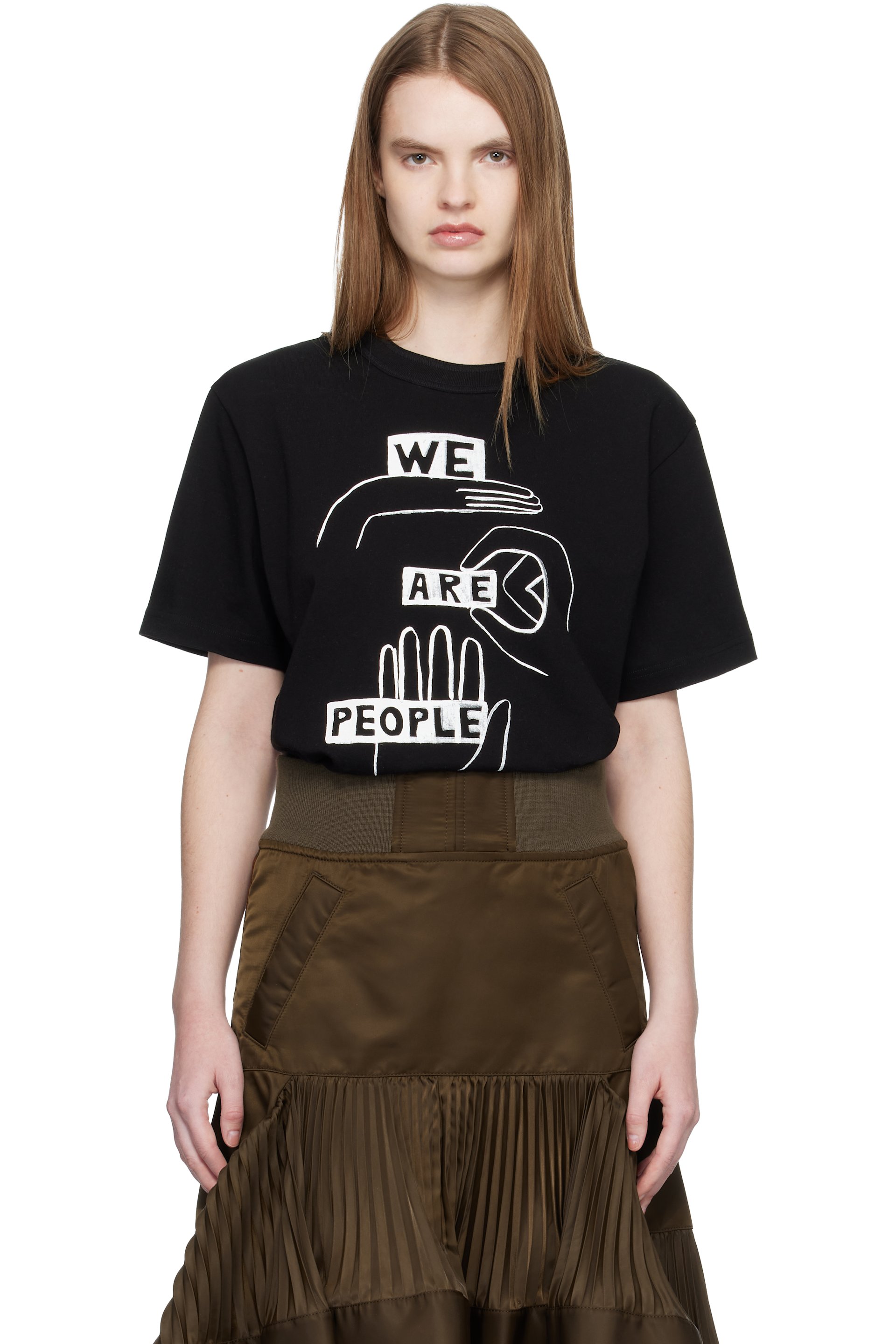 sacai - T-shirt noir à imprimés - geoff sacai