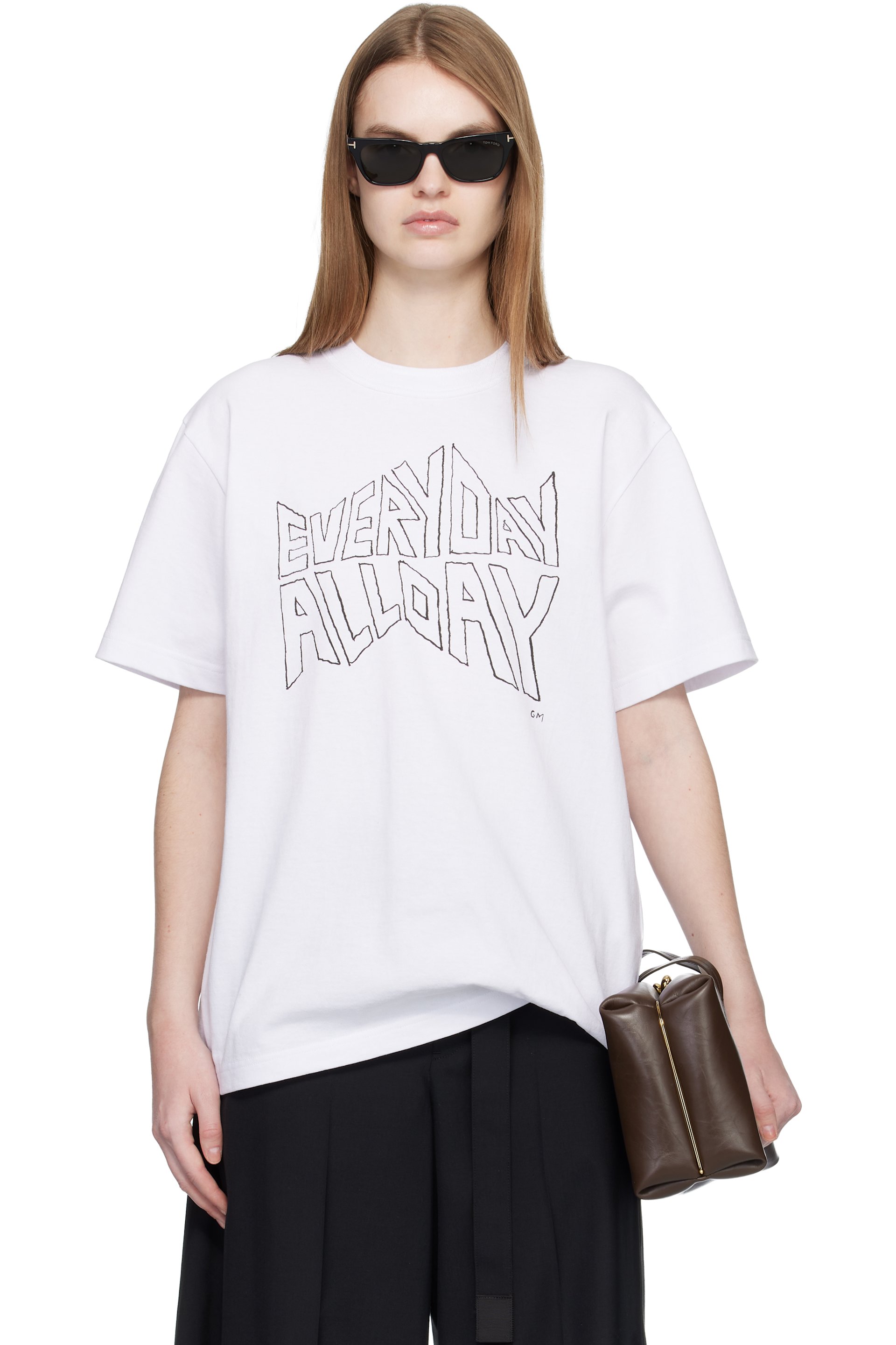 sacai - T-shirt blanc à imprimés - geoff sacai