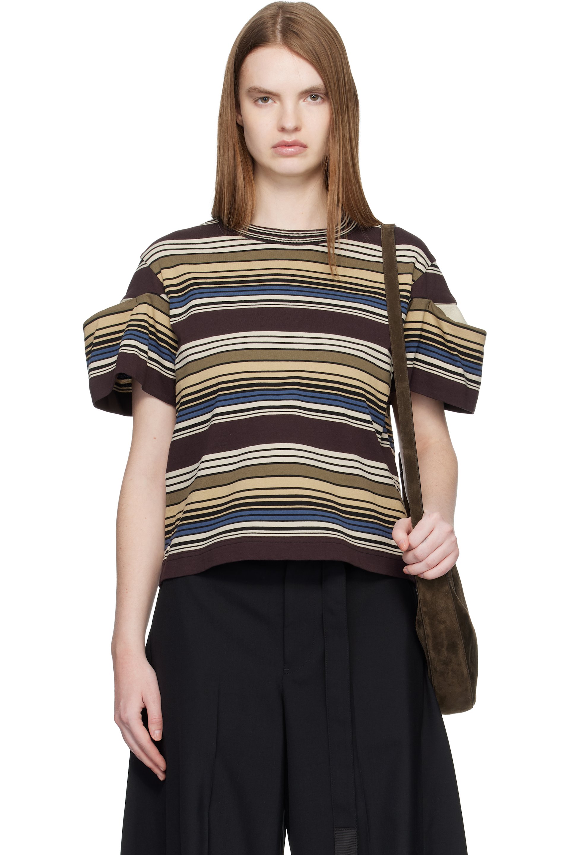 sacai - T-shirt multicolore à rayures horizontales