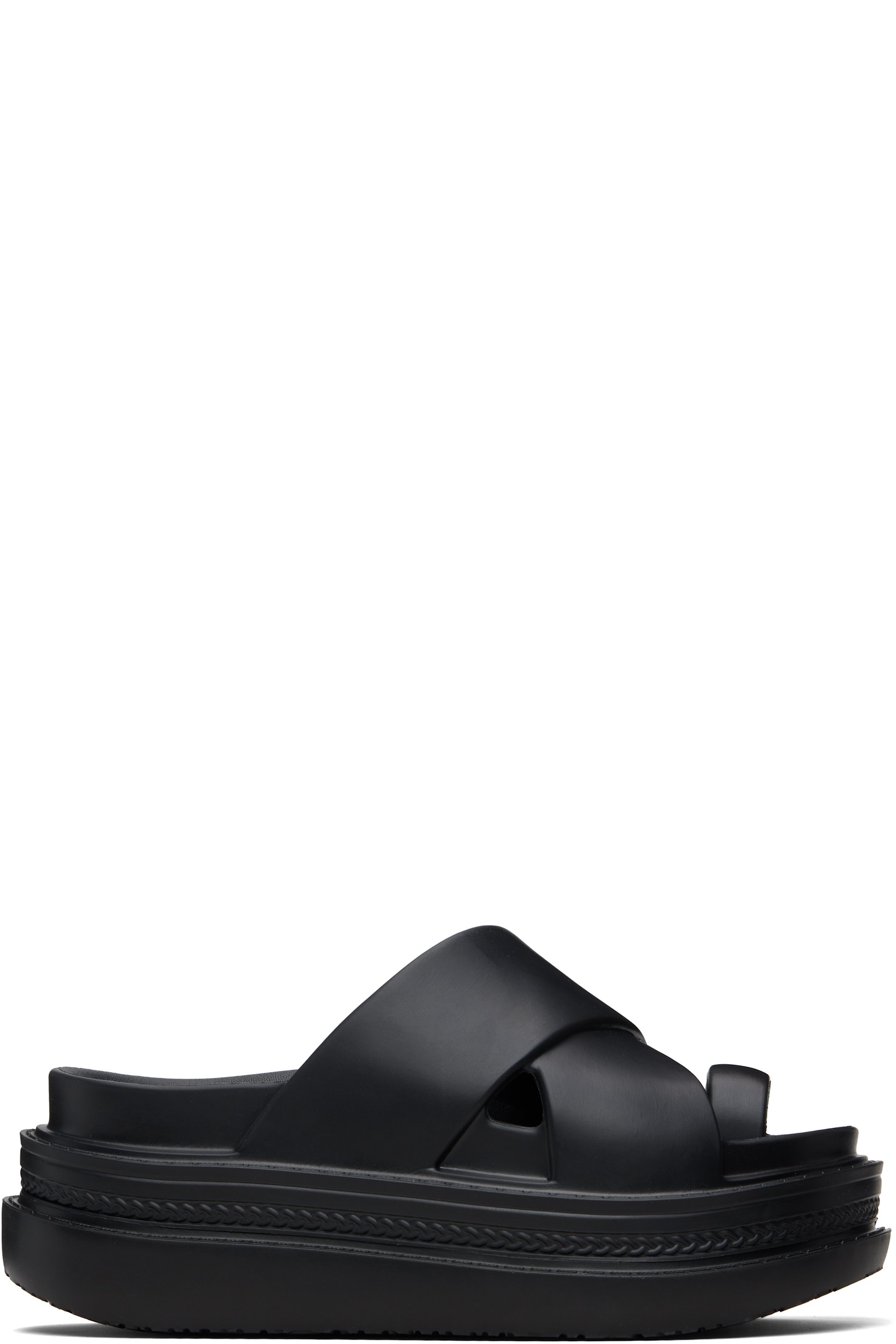 sacai - Sandales noires en caoutchouc mousse à semelle étagée