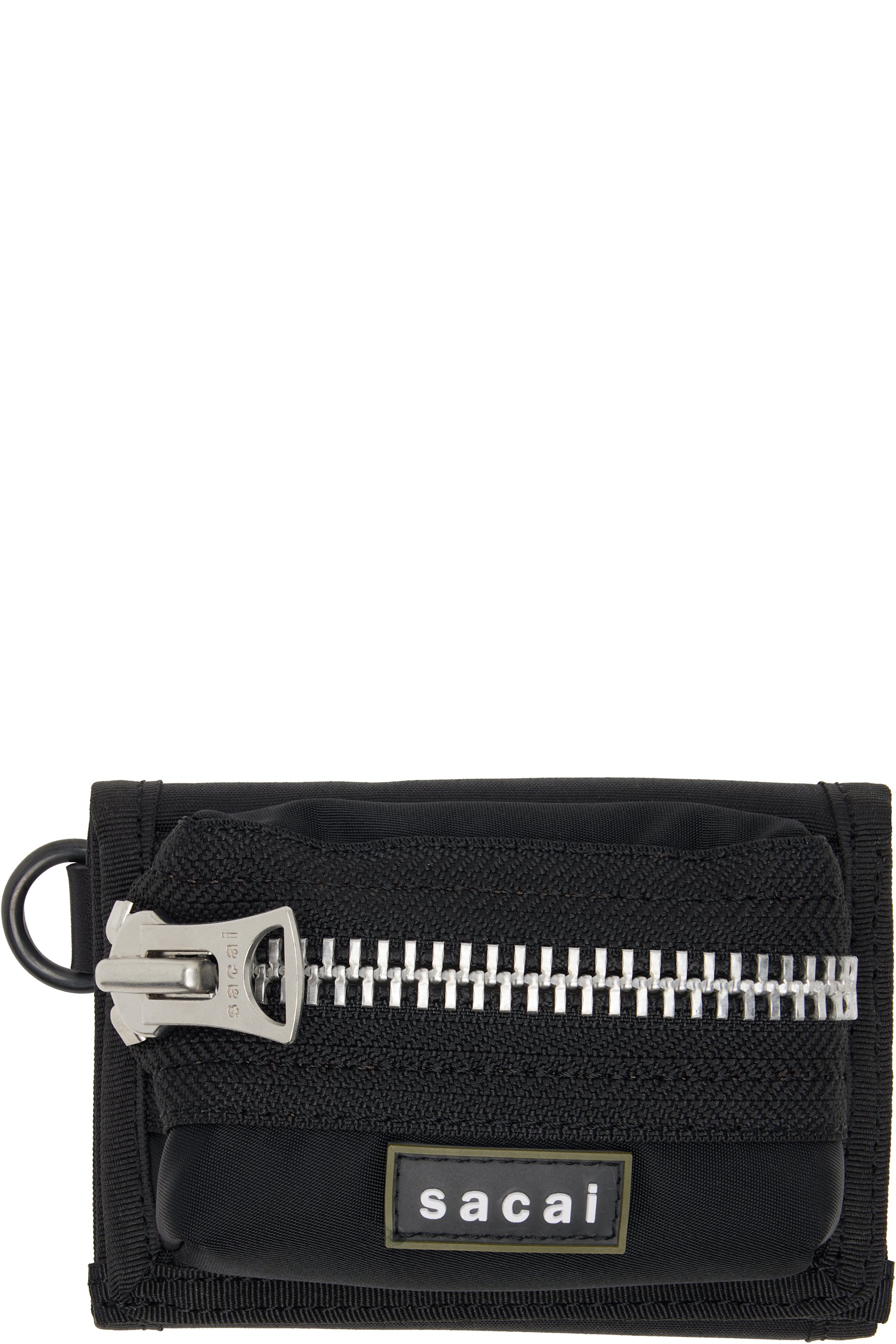 sacai - Black Pocket Trifold Wallet