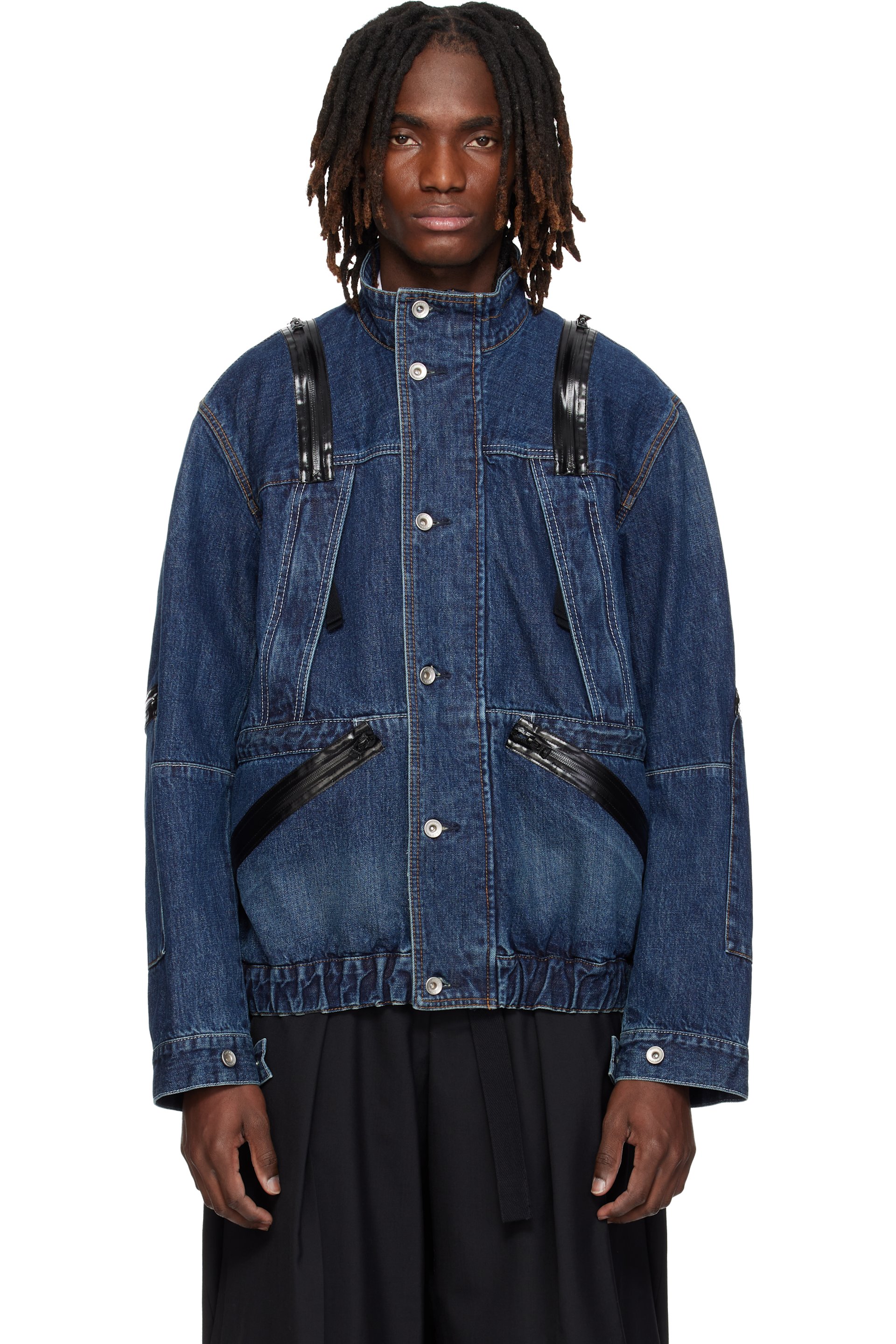 sacai - Blue Blouson Denim Jacket