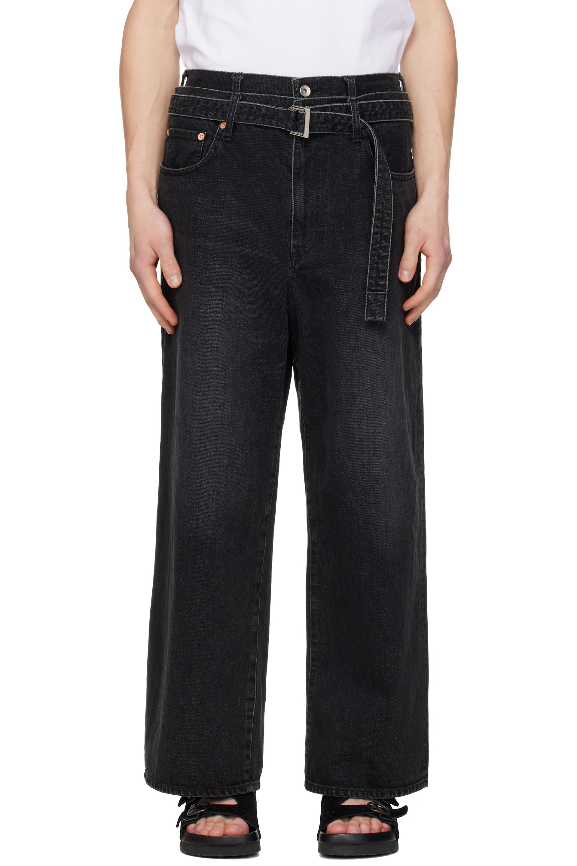 sacai - Black Belted Jeans